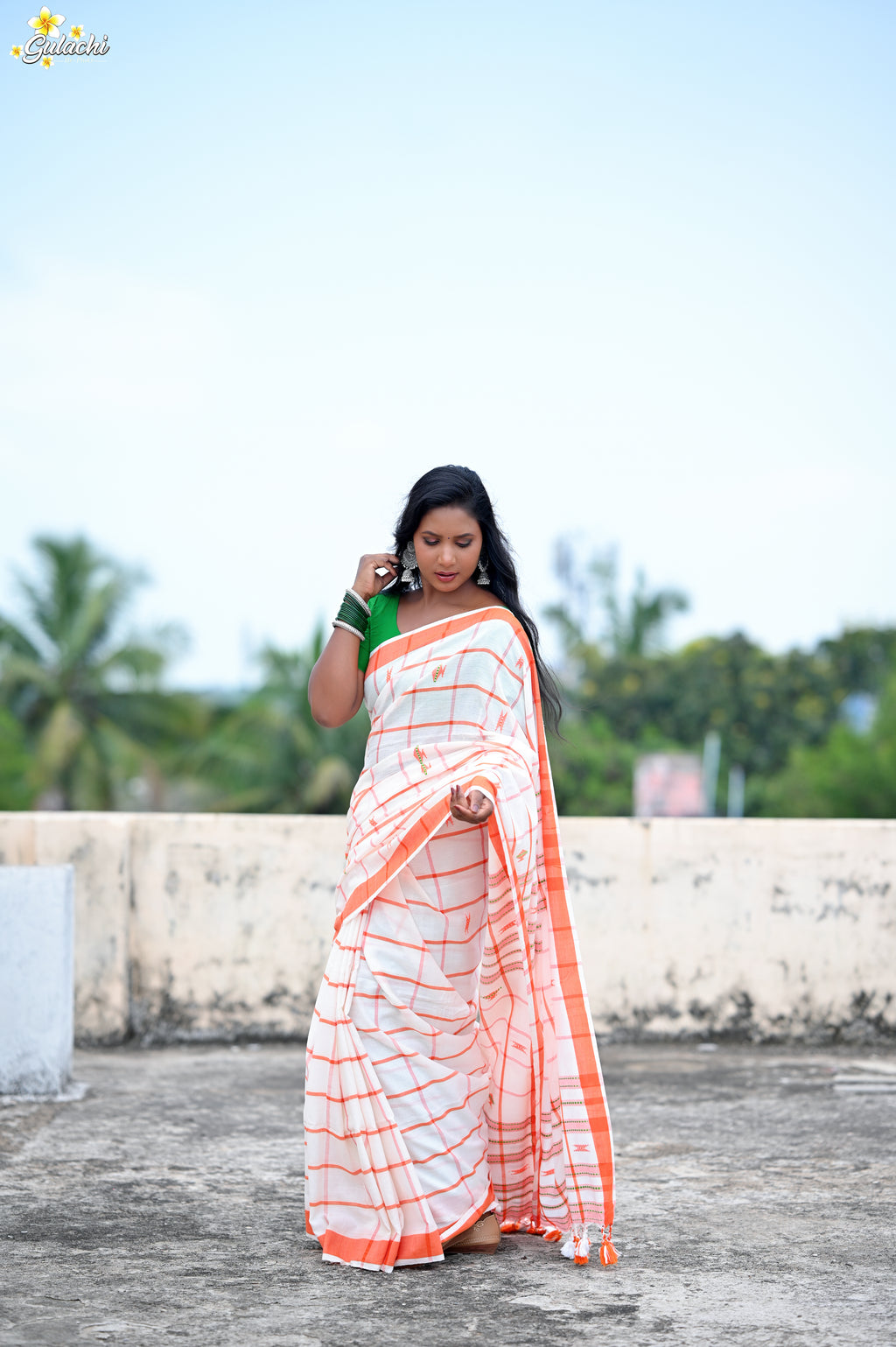 Handloom Cotton Jhal Saree