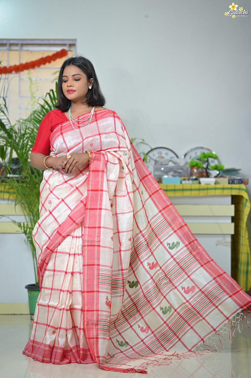 Tussar Silk Jhal Saree