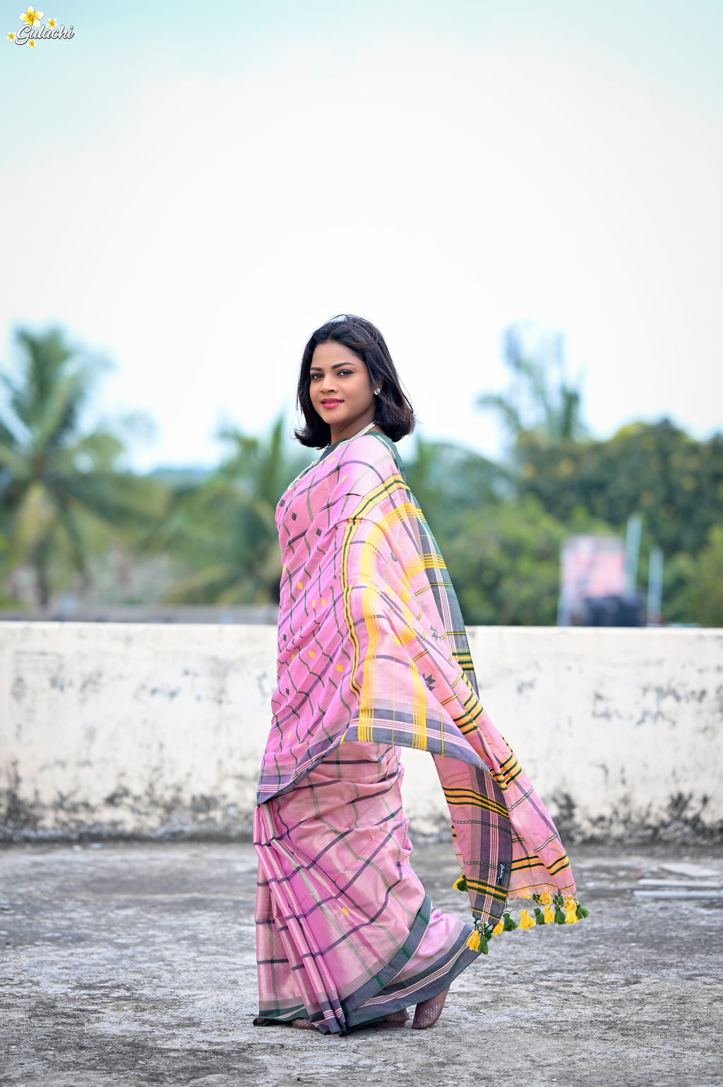 Tissue Cotton Jhal Saree