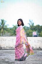 Tissue Cotton Jhal Saree