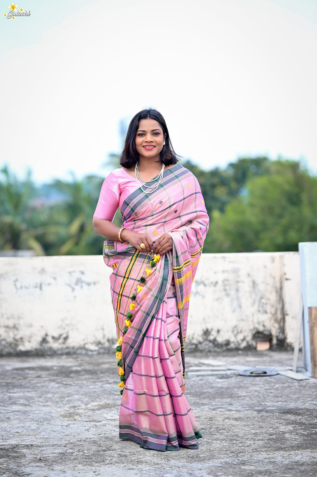 Tissue Cotton Jhal Saree