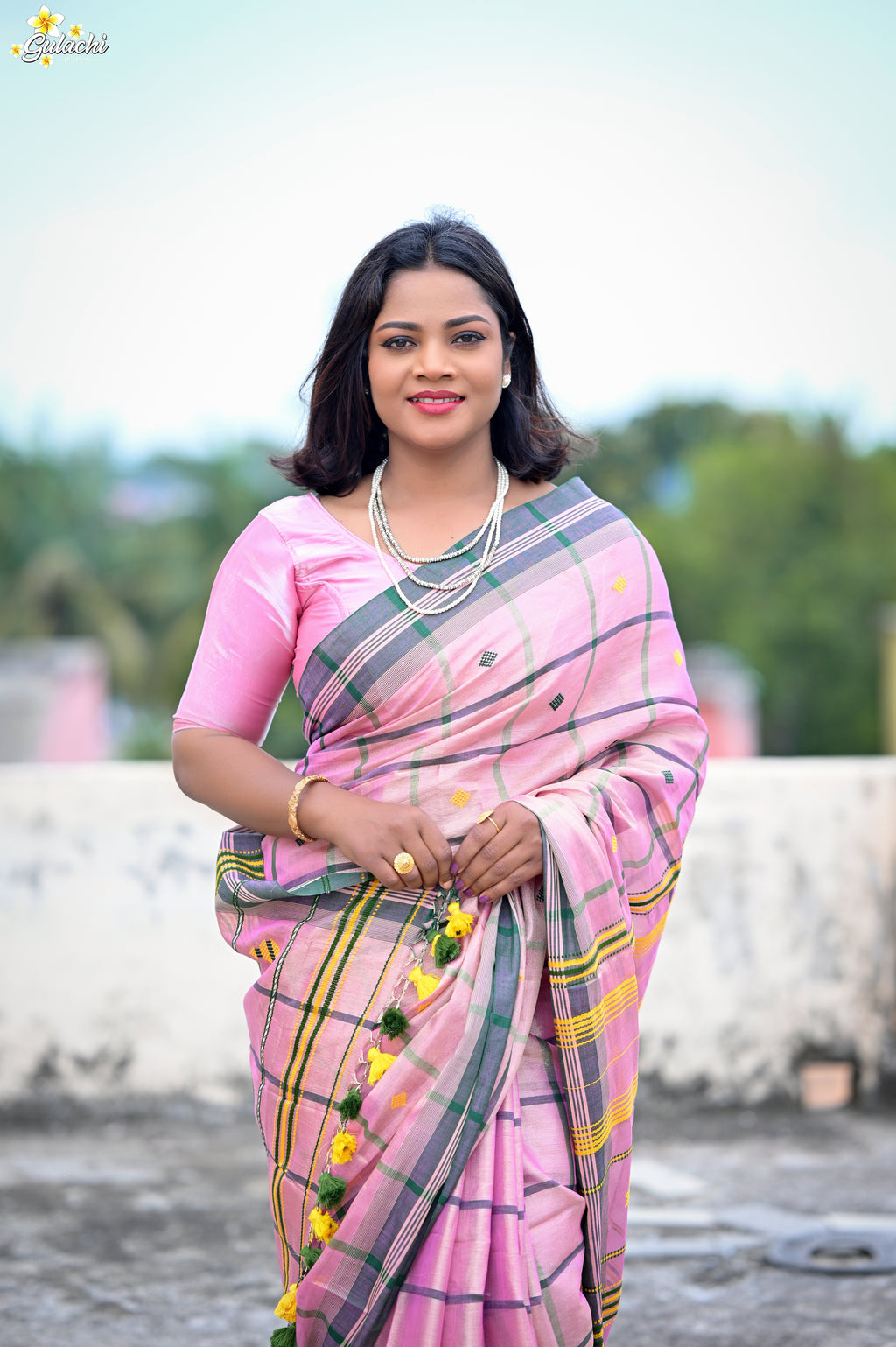 Tissue Cotton Jhal Saree