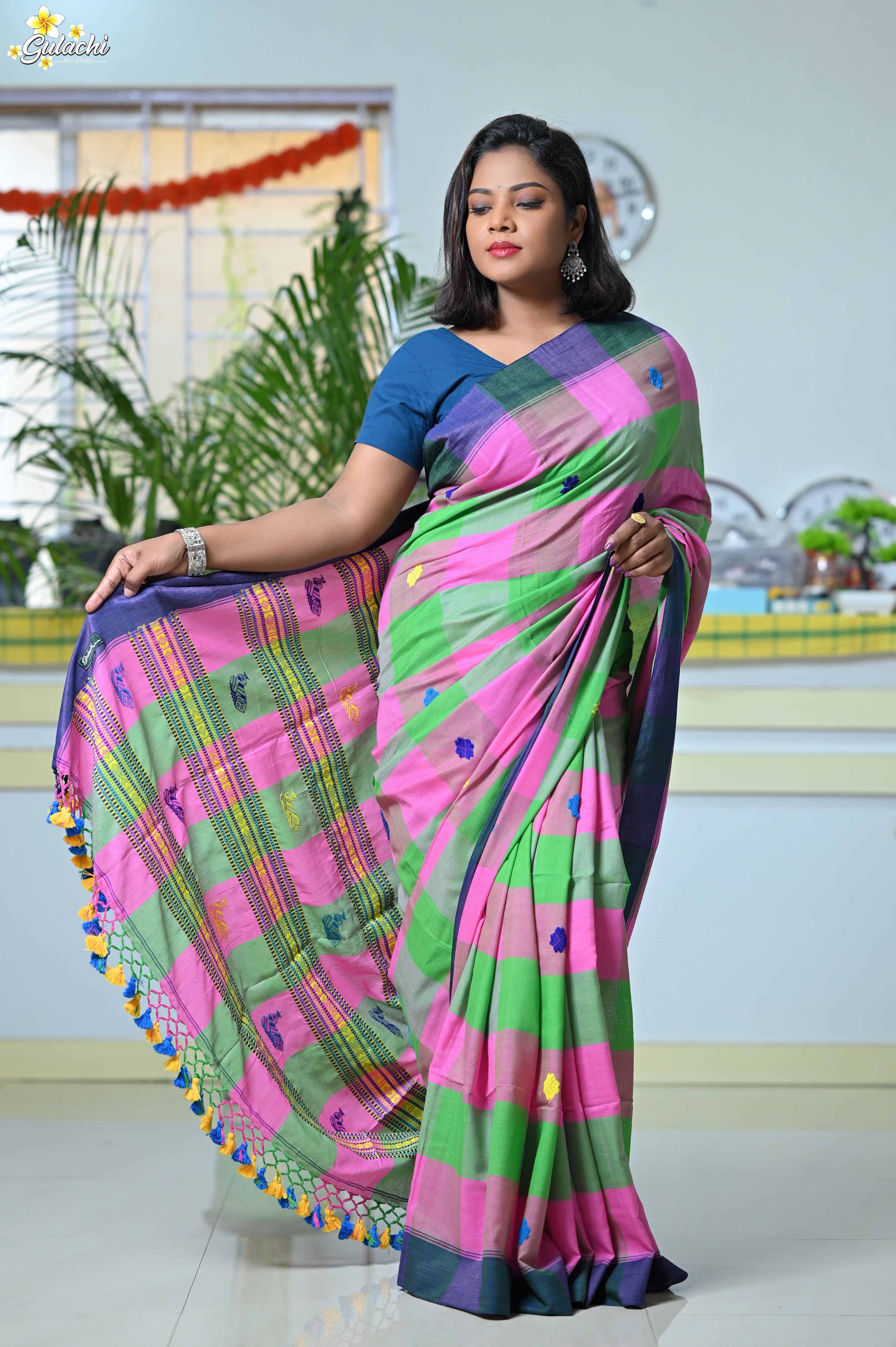 Mercerised Cotton Premium Jhal Saree