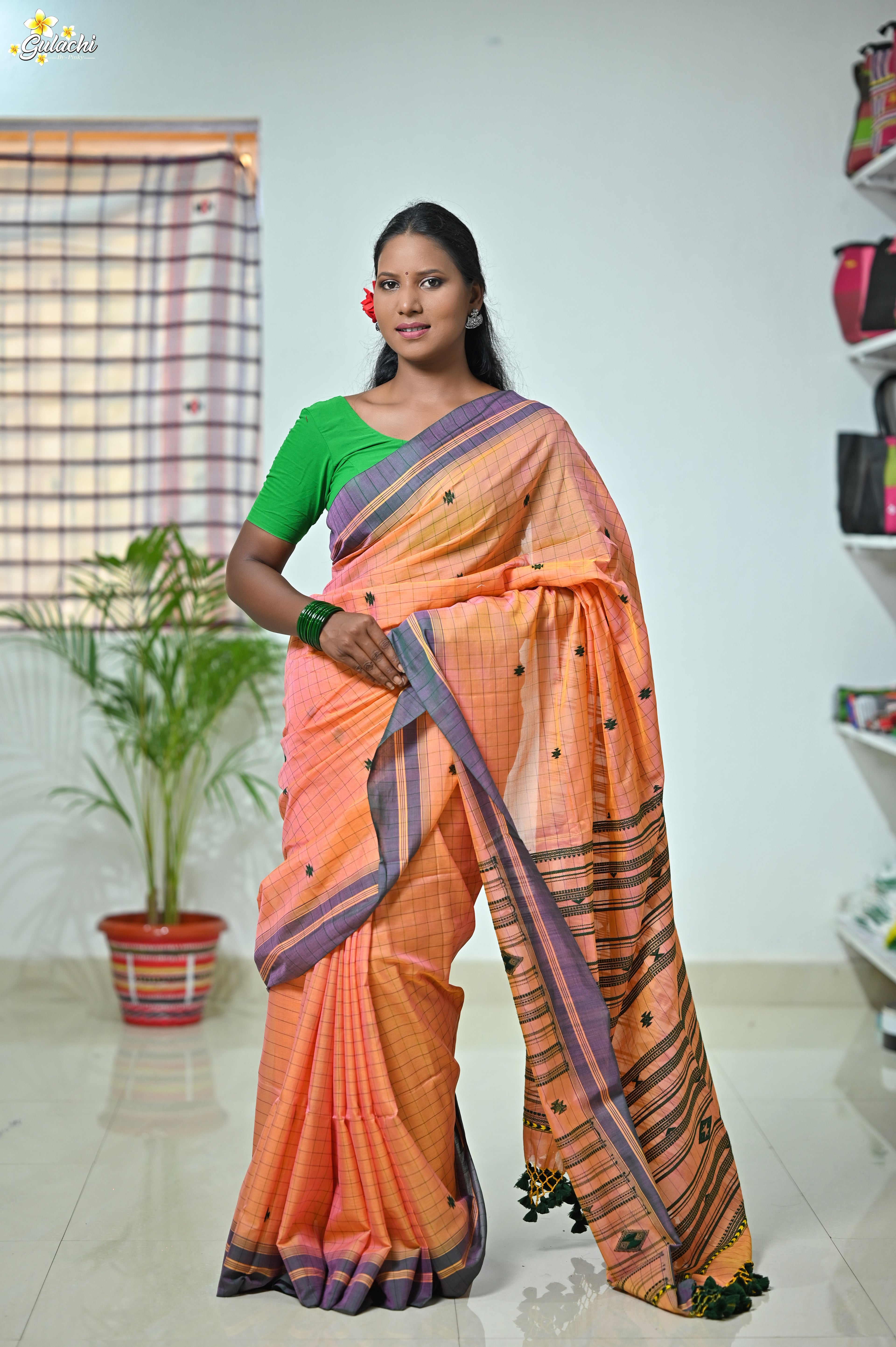 Mercerised Tribal Fusion Saree