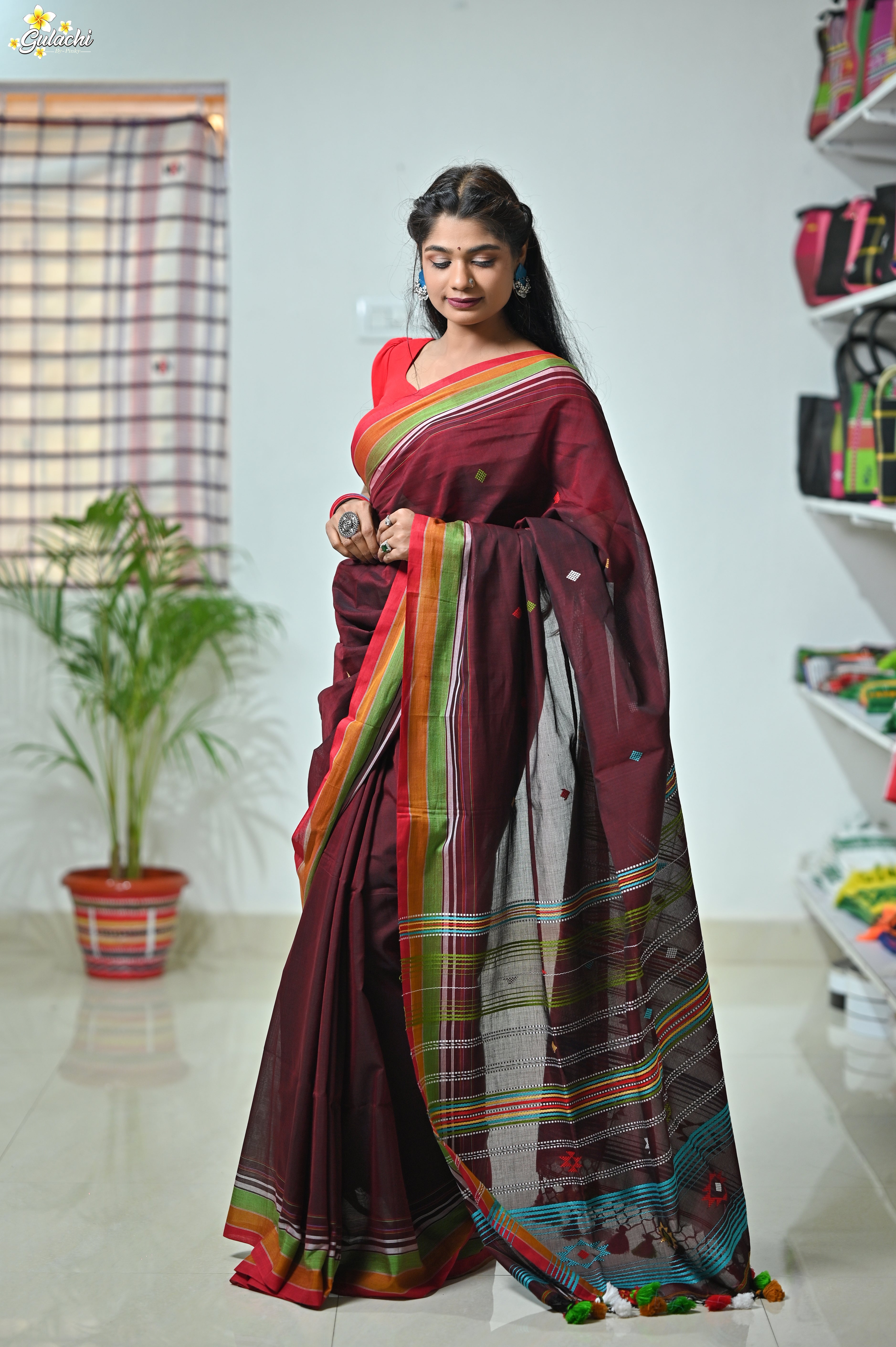 Mercerised Tribal Fusion Saree