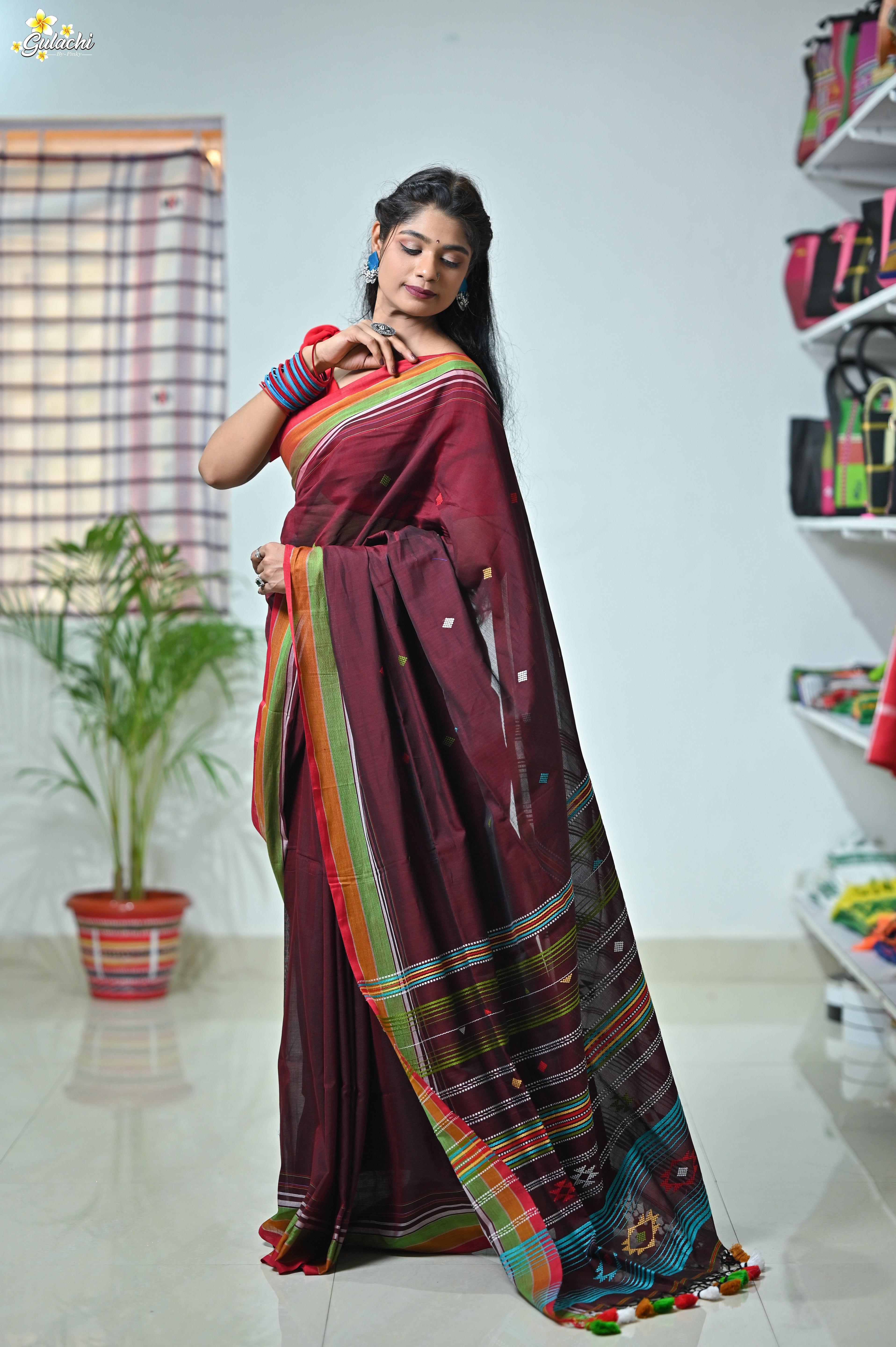 Mercerised Tribal Fusion Saree