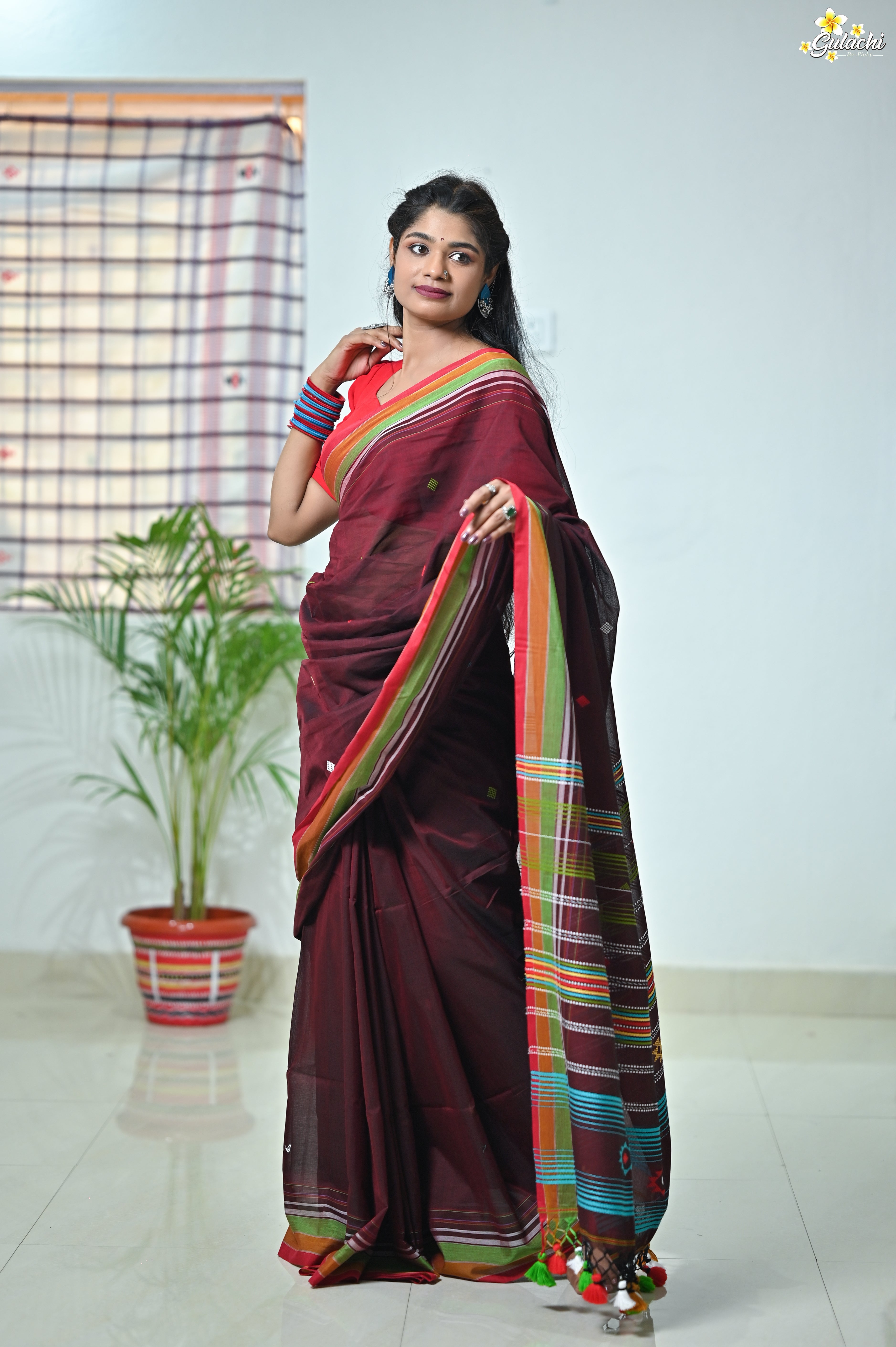 Mercerised Tribal Fusion Saree
