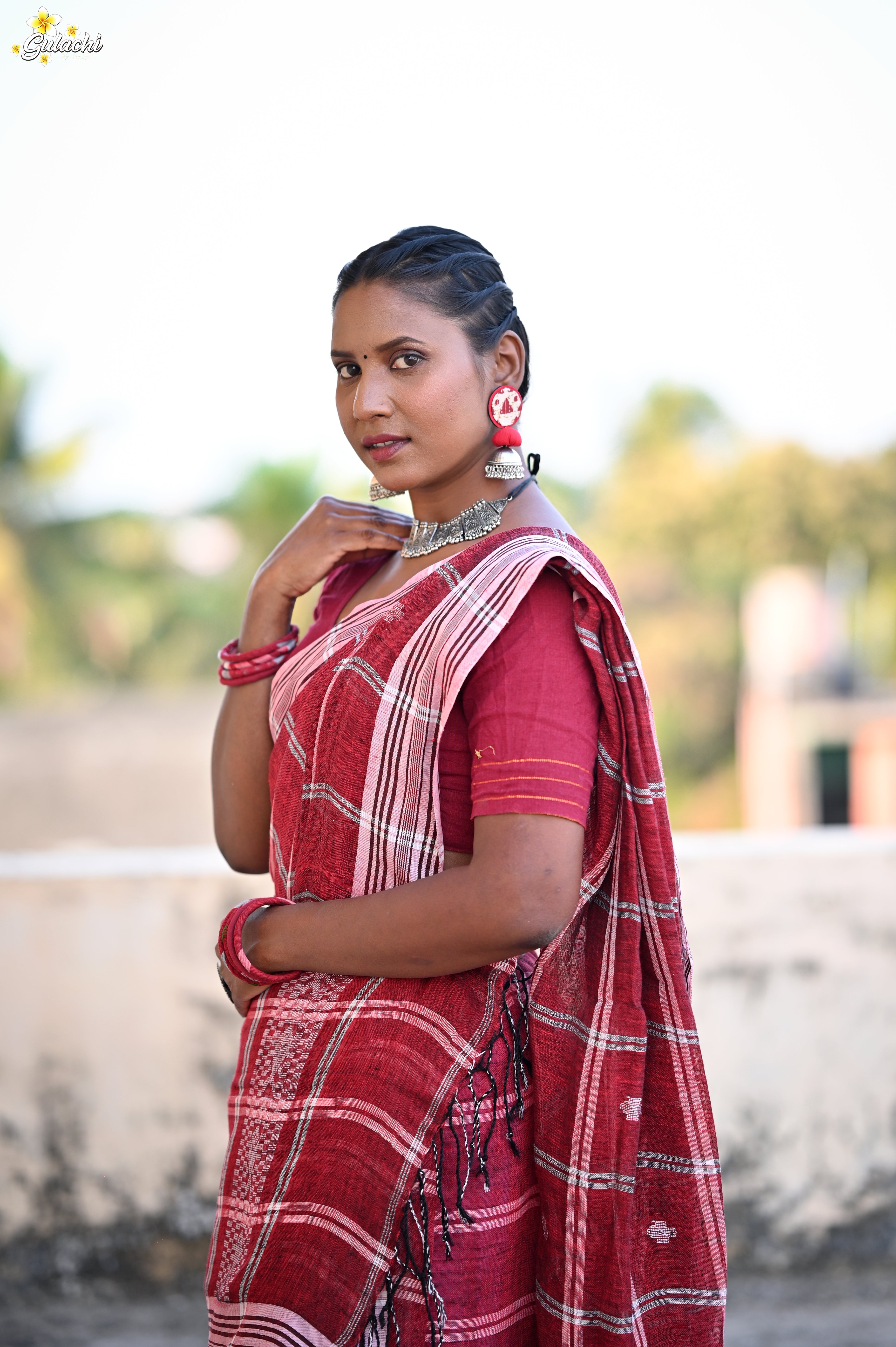 Linen Jhal Saree