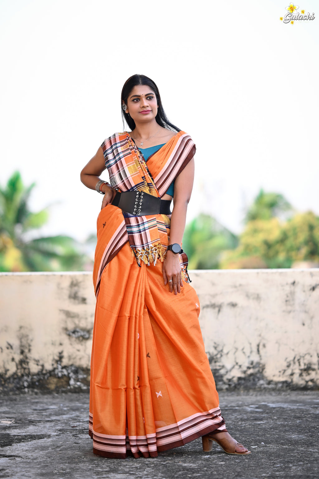 Tissue Cotton Fusion Saree