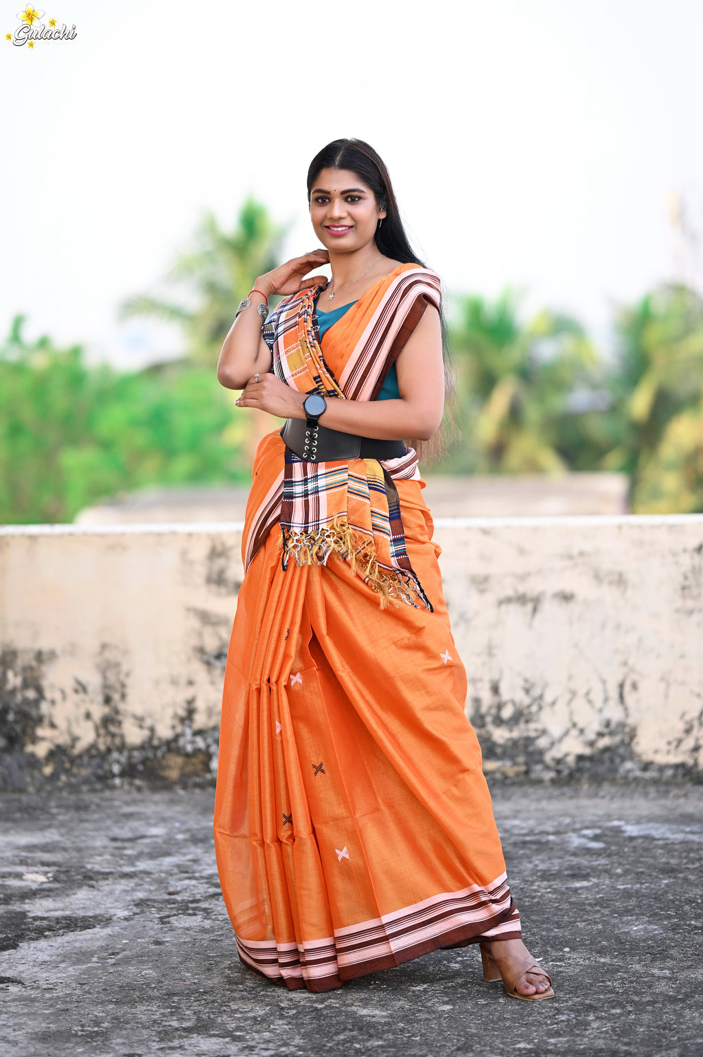 Tissue Cotton Fusion Saree