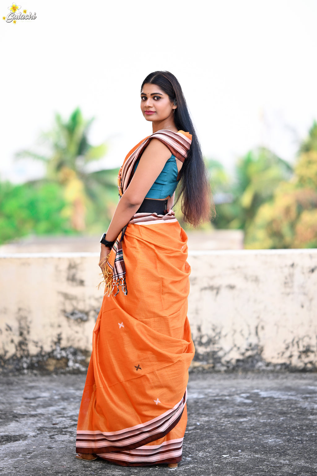 Tissue Cotton Fusion Saree