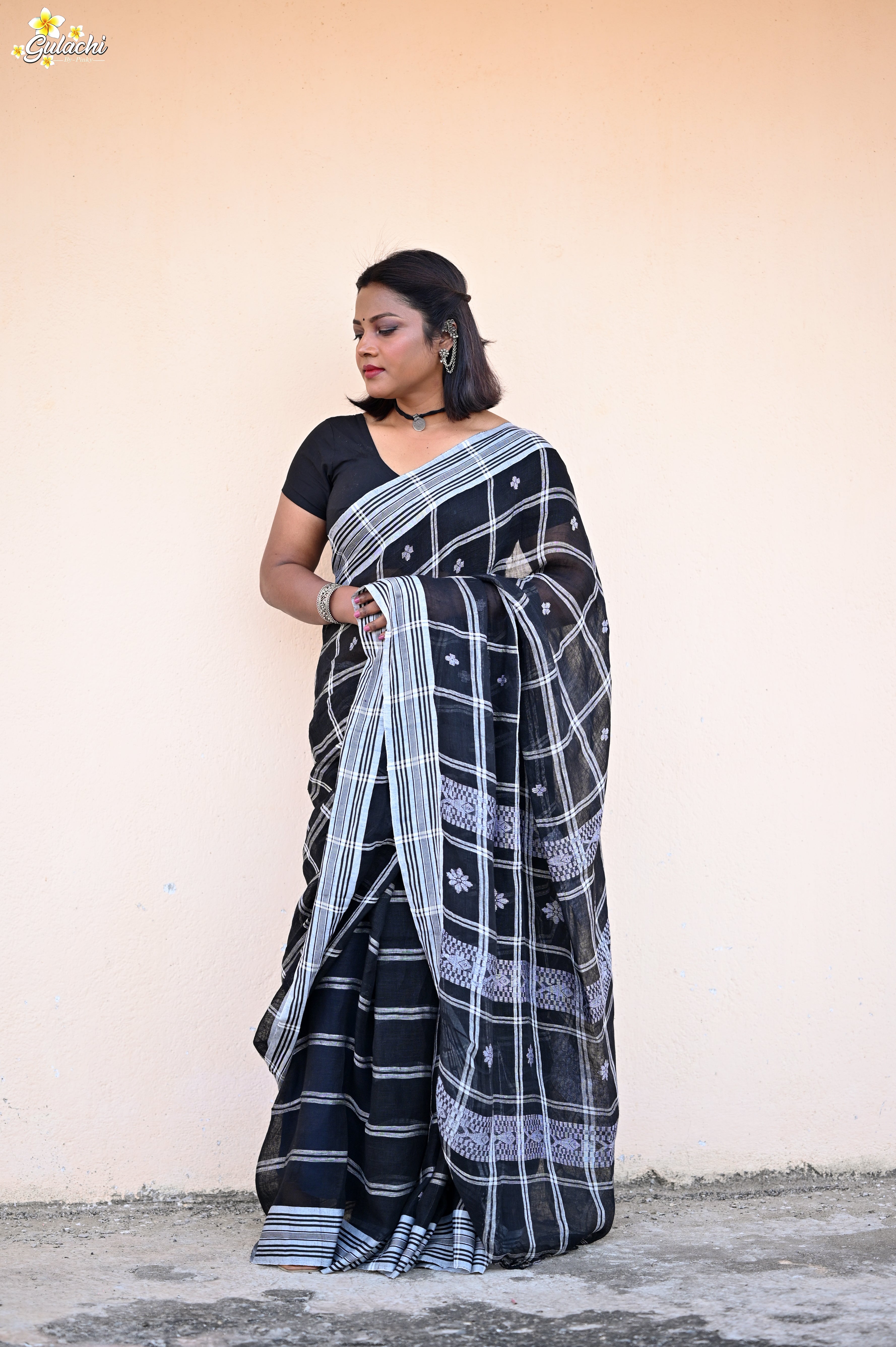 Linen Jhal Saree