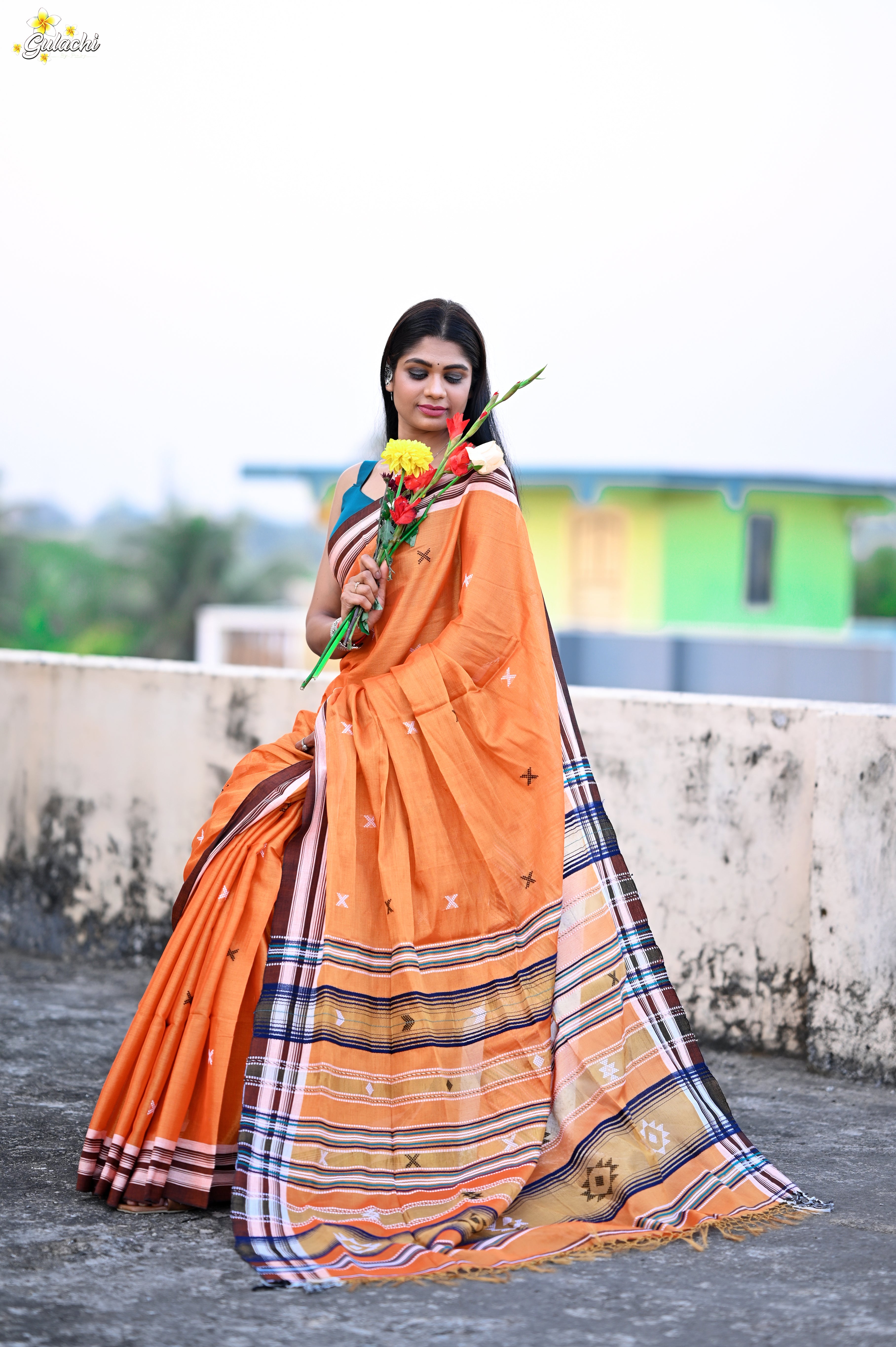 Tissue Cotton Fusion Saree