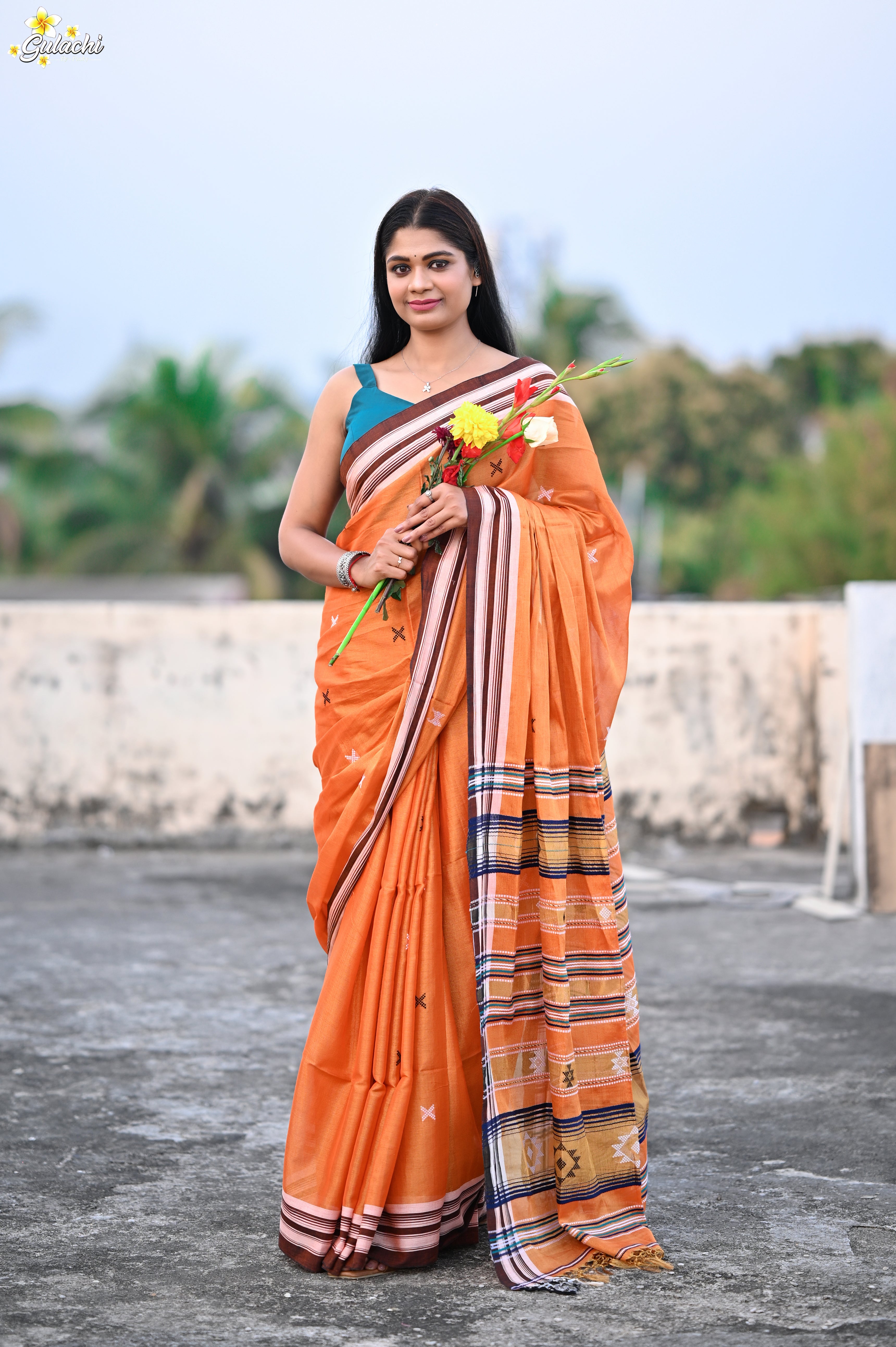 Tissue Cotton Fusion Saree