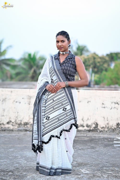 Mercerised Tribal Fusion Saree
