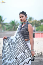 Mercerised Tribal Fusion Saree