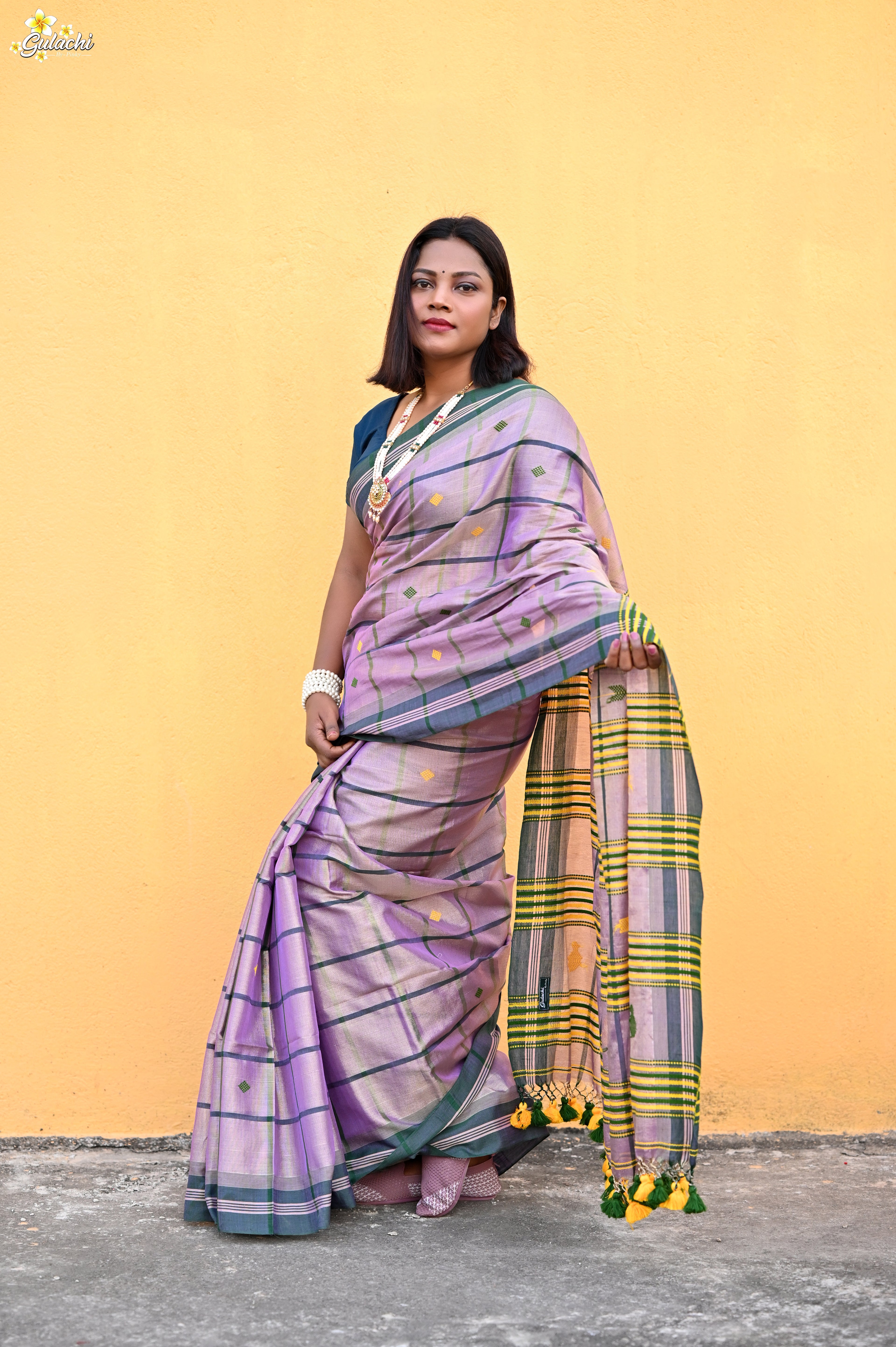 Tissue Cotton Jhal Saree