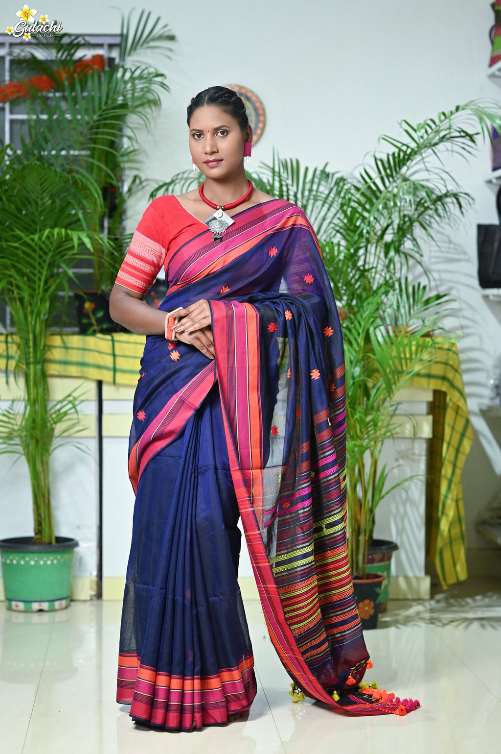 Mercerised Tribal Fusion Saree