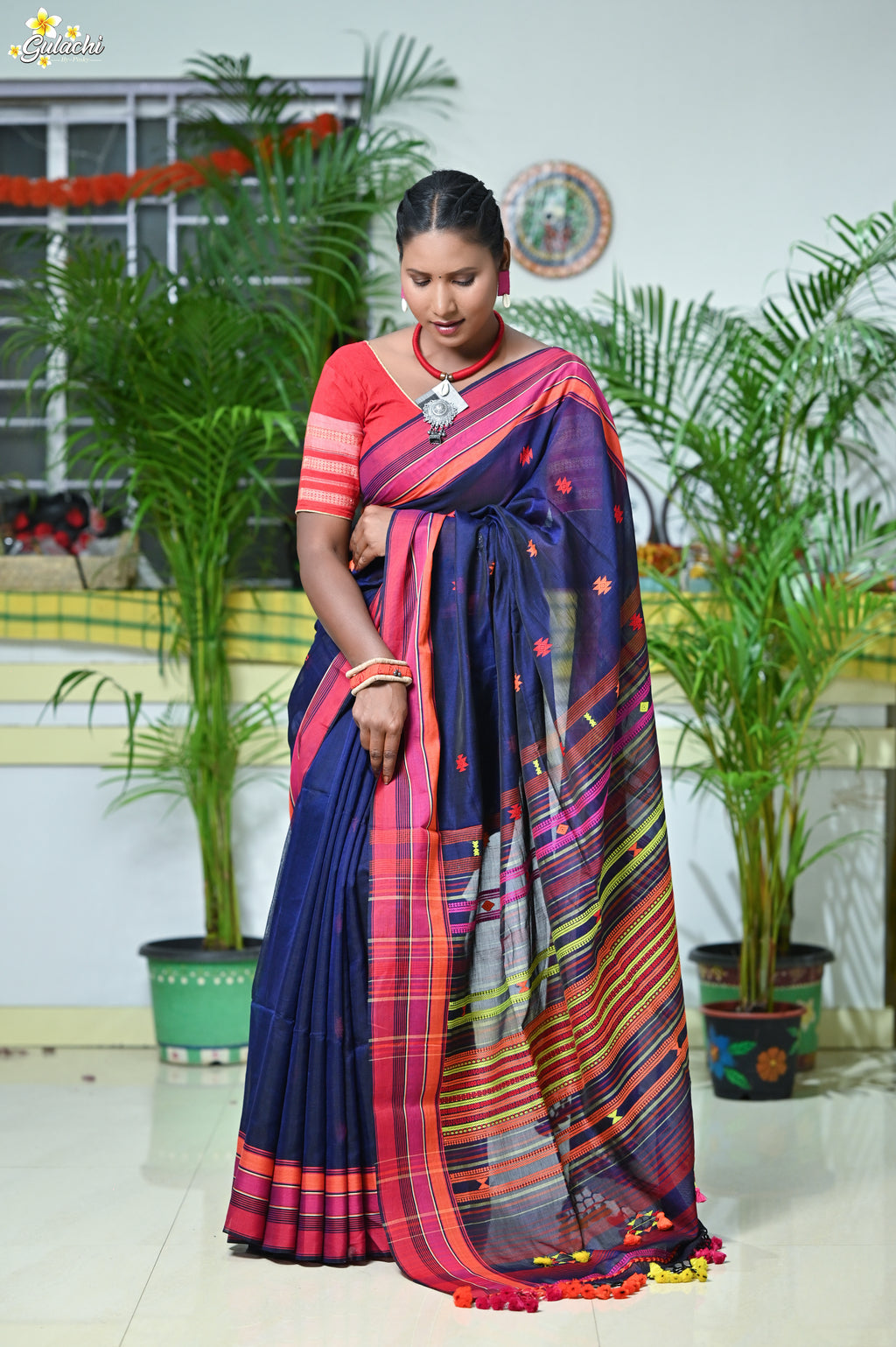 Mercerised Tribal Fusion Saree