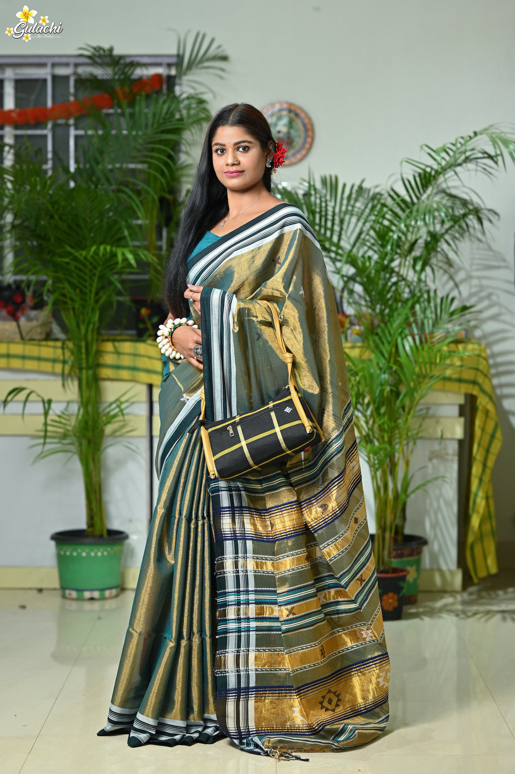 Tissue Cotton Fusion Saree