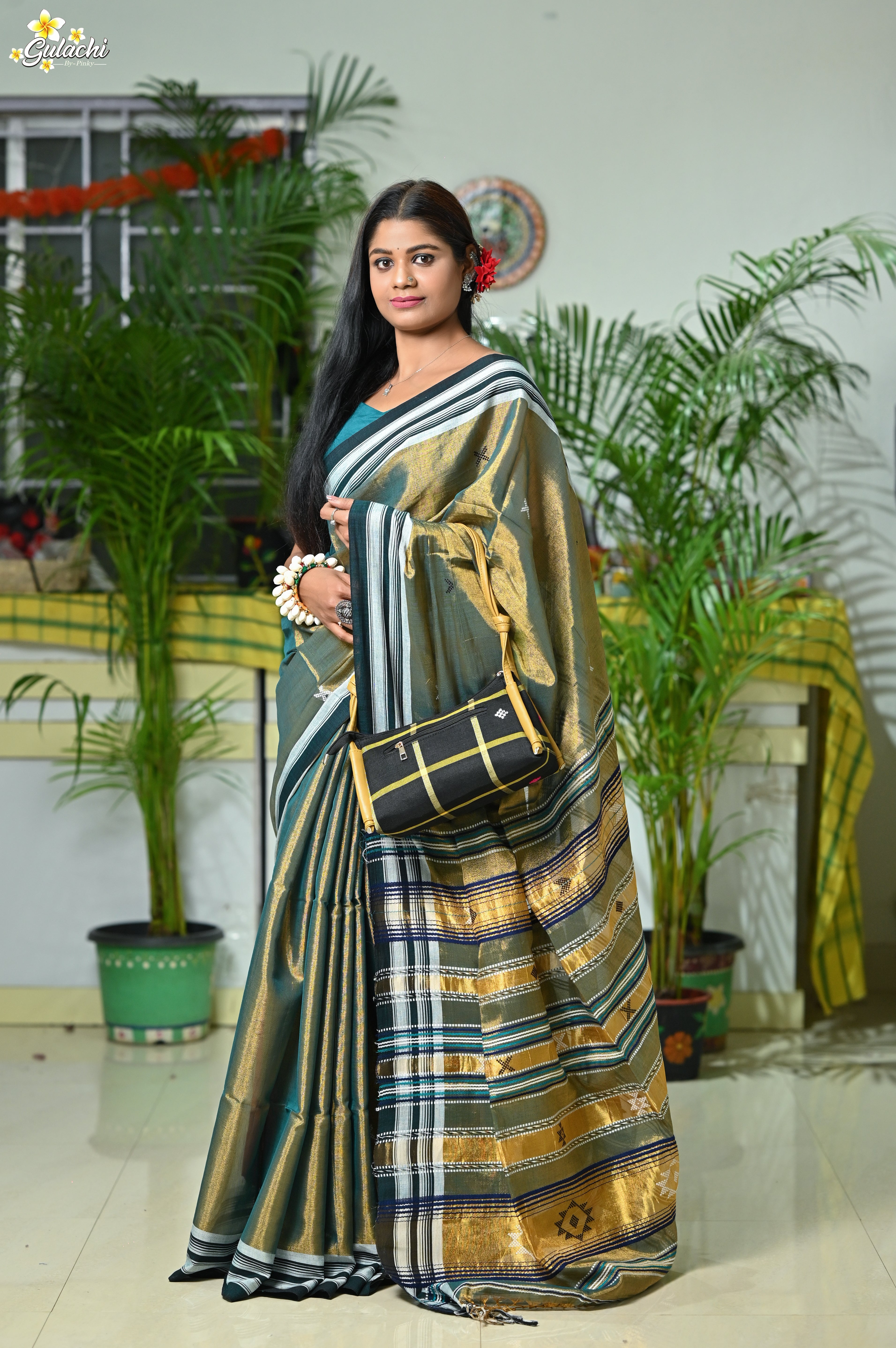 Tissue Cotton Fusion Saree