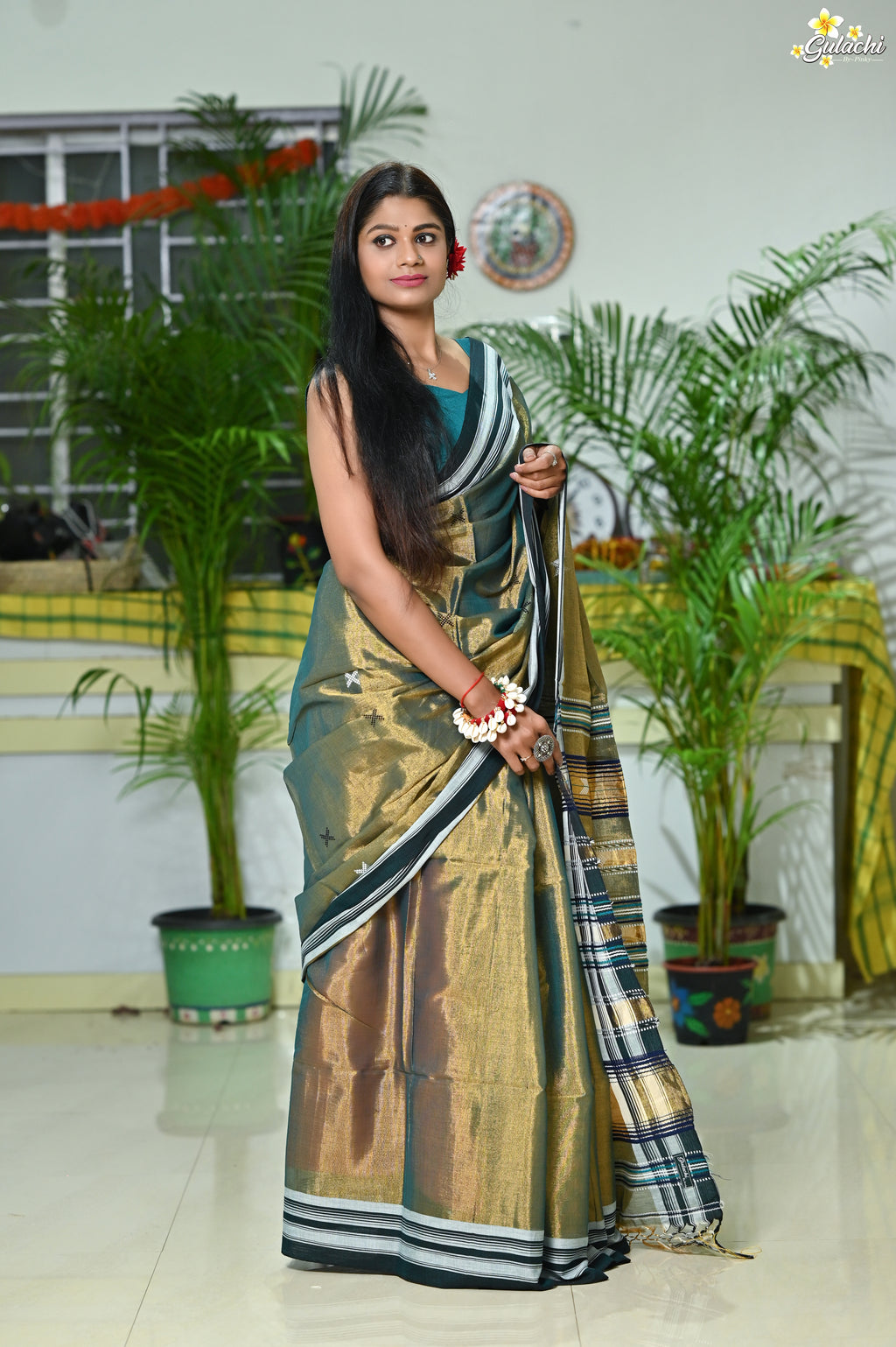 Tissue Cotton Fusion Saree