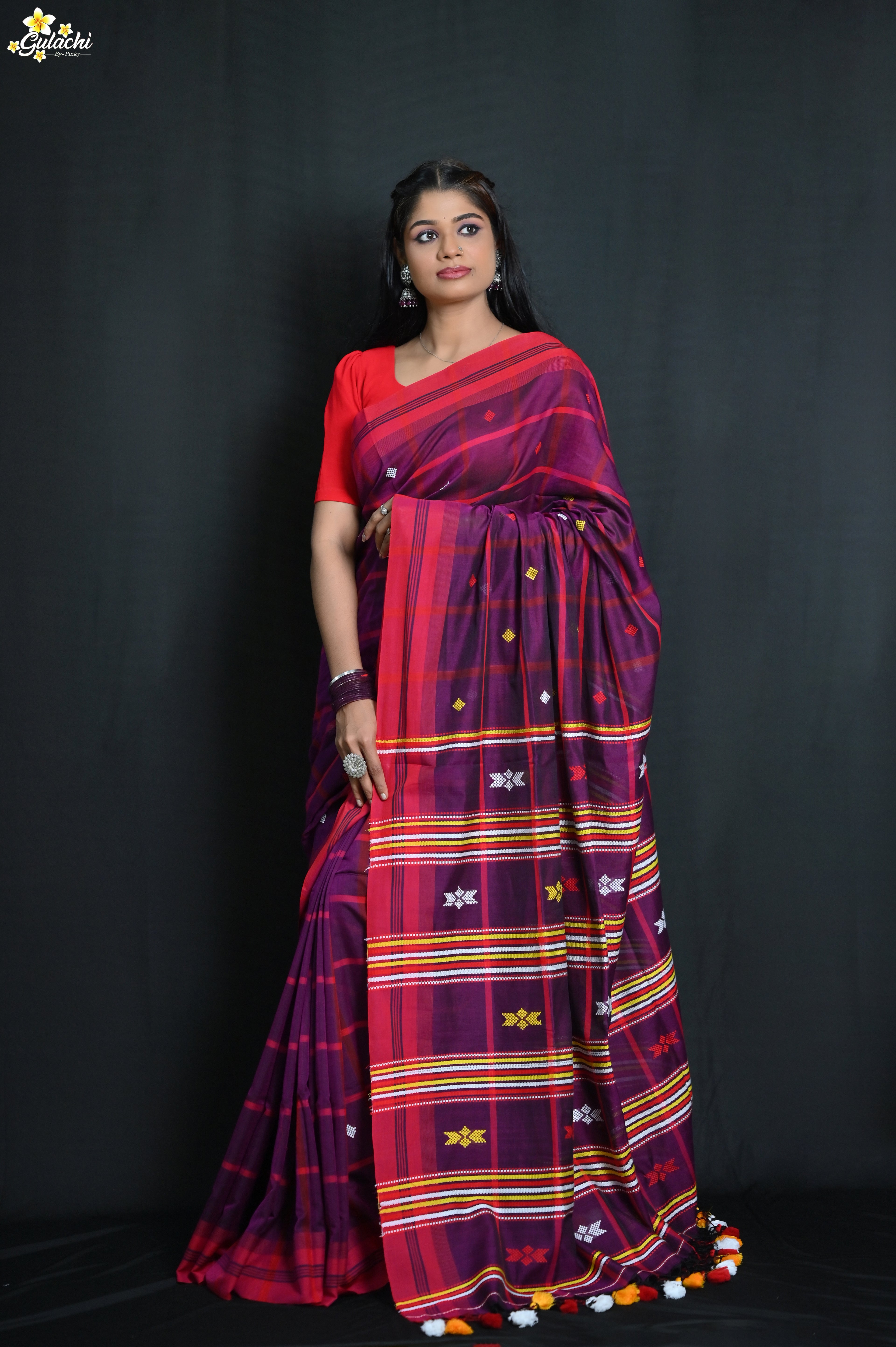 Mercerised Cotton Jhal Saree