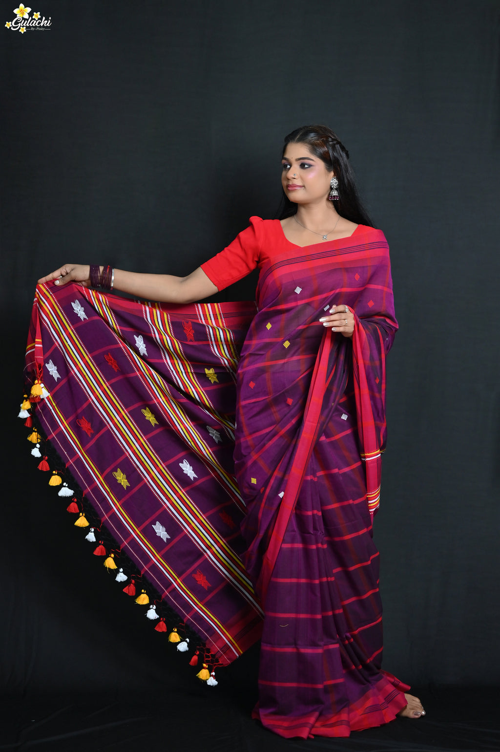 Mercerised Cotton Jhal Saree