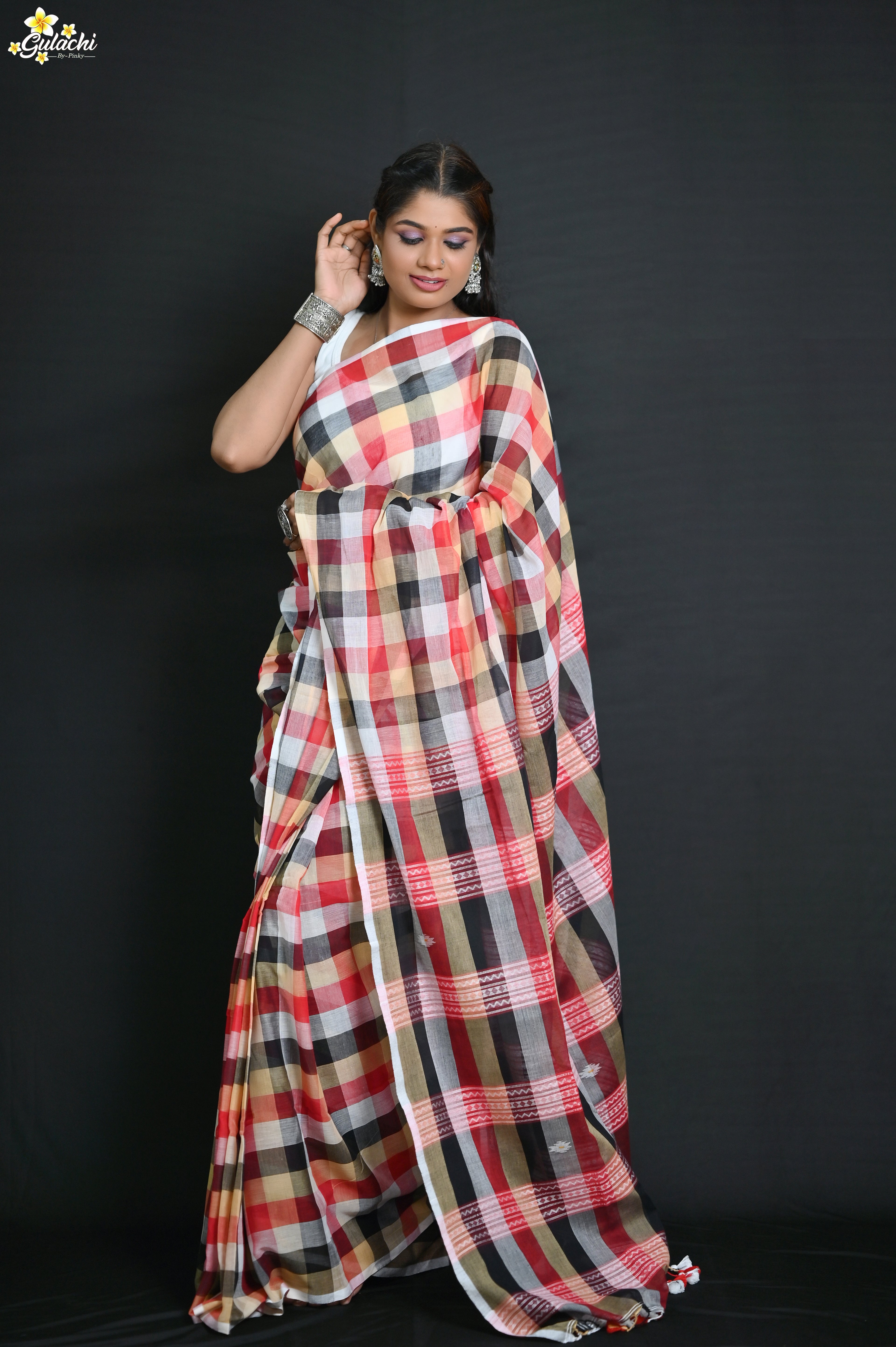 Gulachi Mul Cotton Handloom Saree
