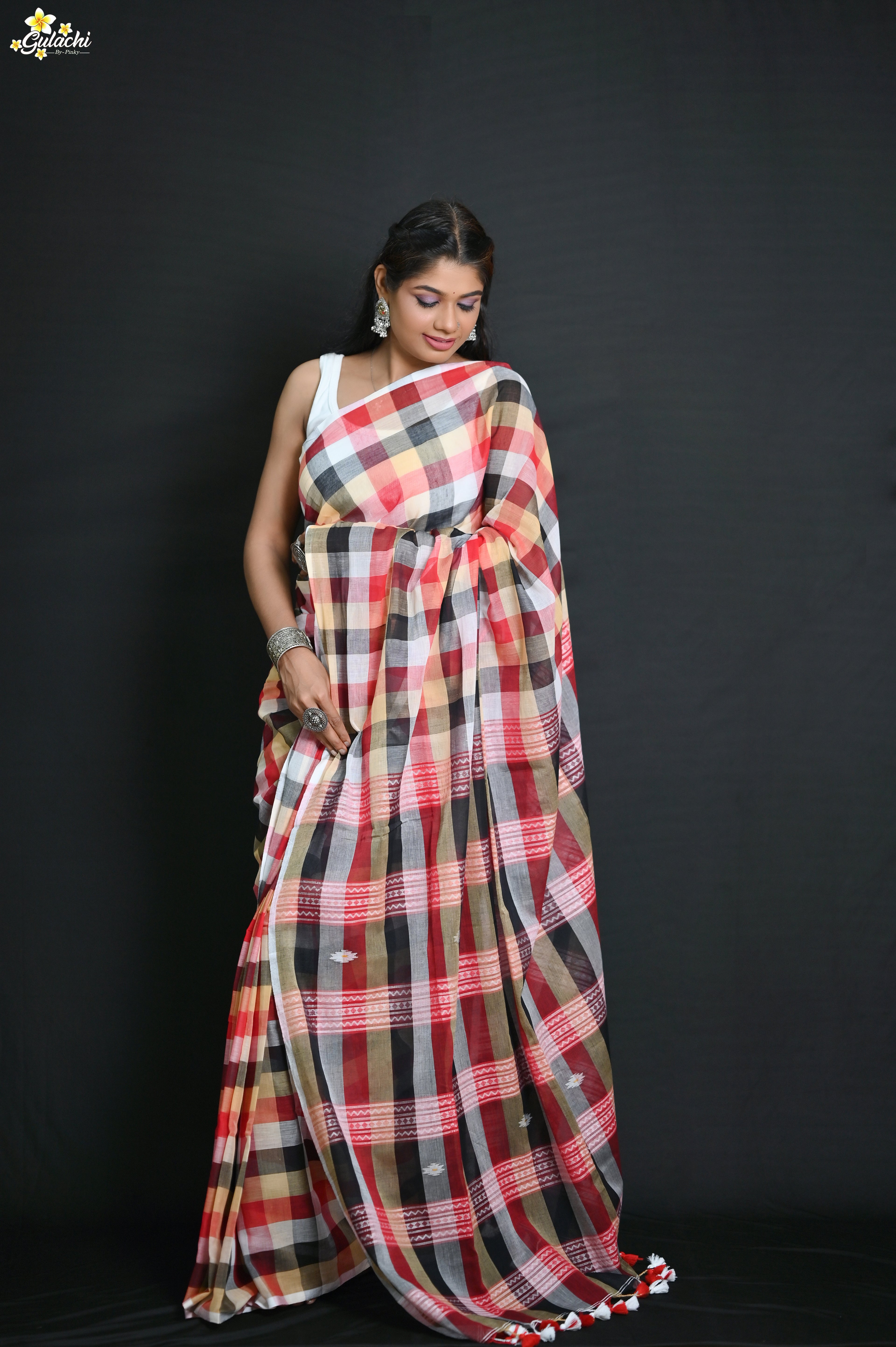 Gulachi Mul Cotton Handloom Saree