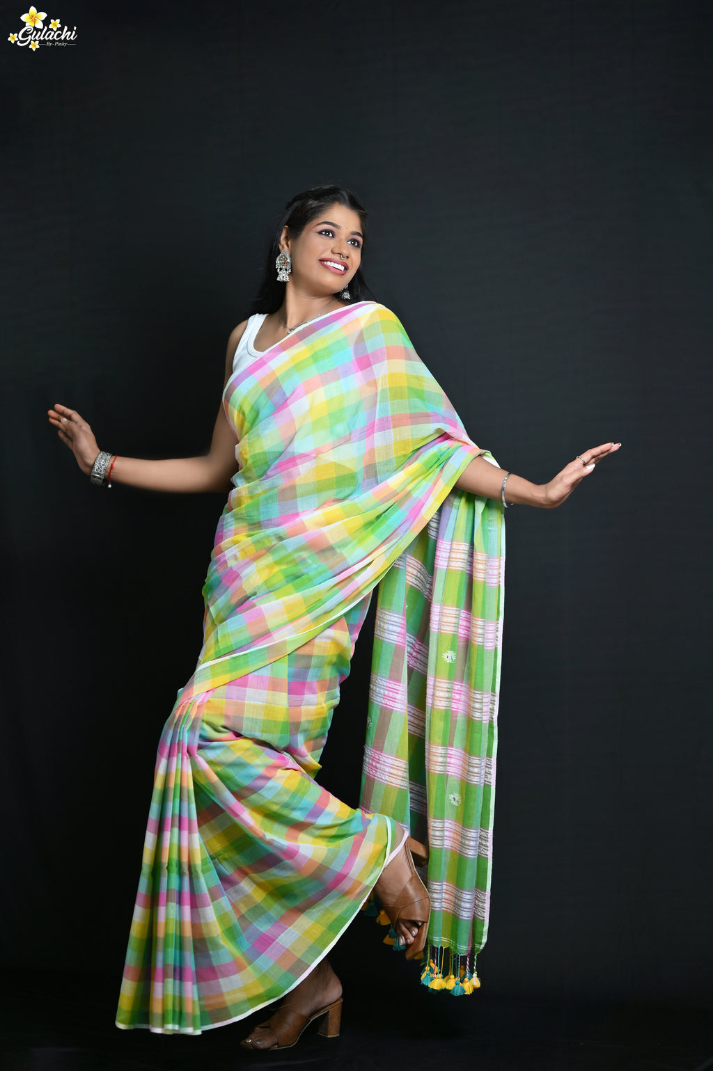 Gulachi Mul Cotton Handloom Saree