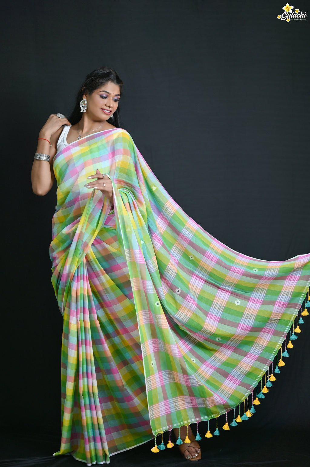 Gulachi Mul Cotton Handloom Saree