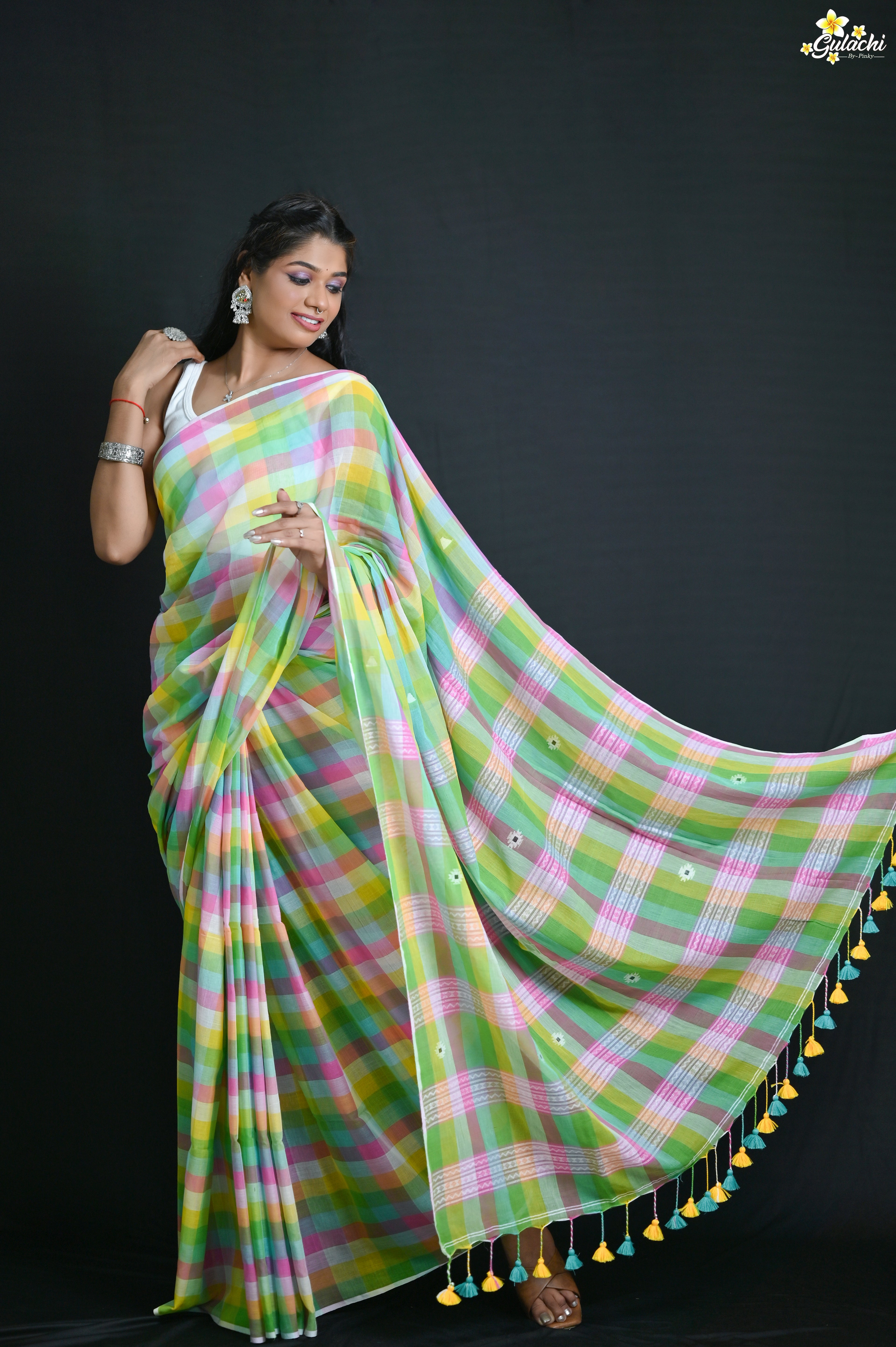 Gulachi Mul Cotton Handloom Saree