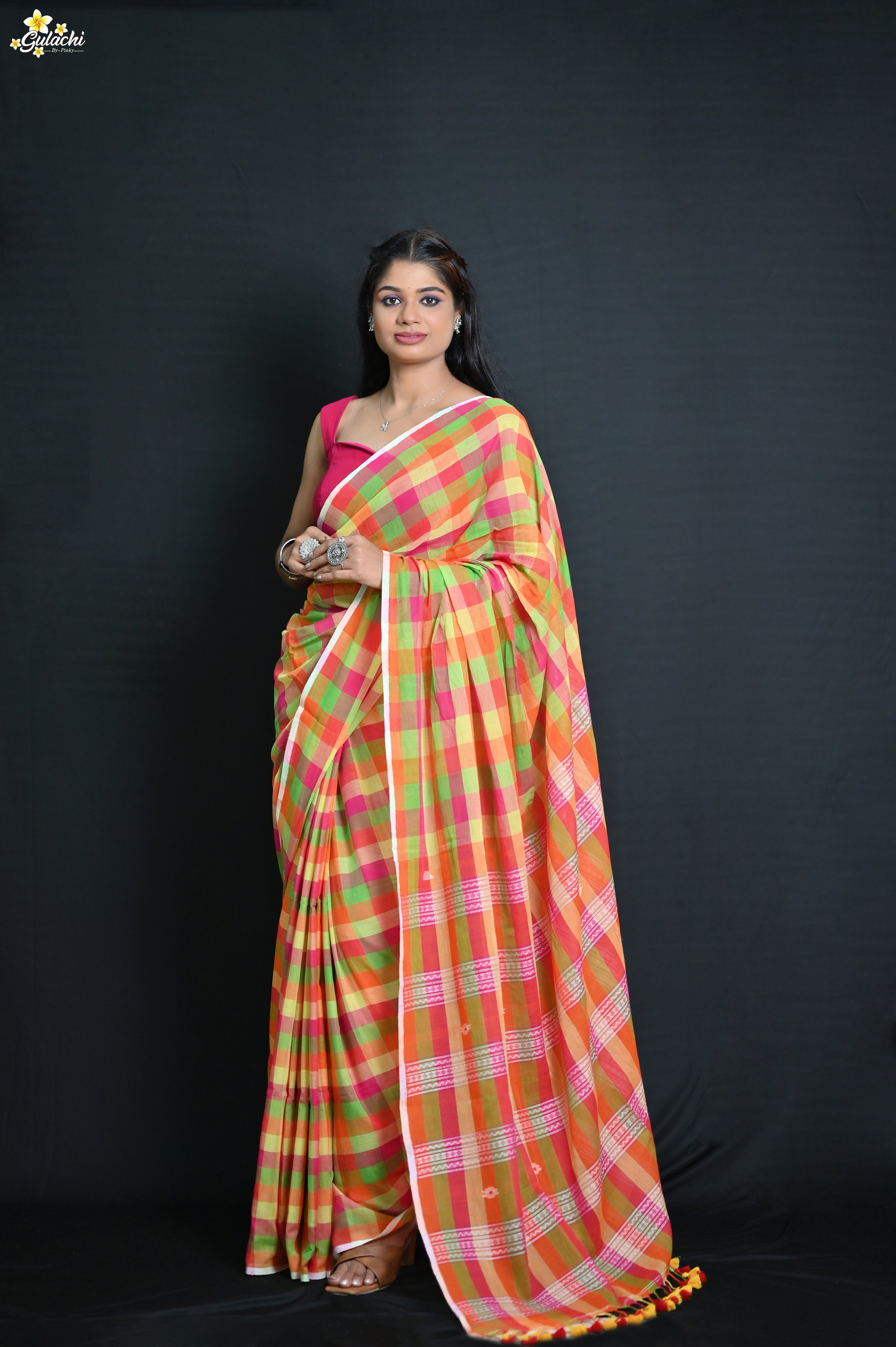 Gulachi Mul Cotton Handloom Saree
