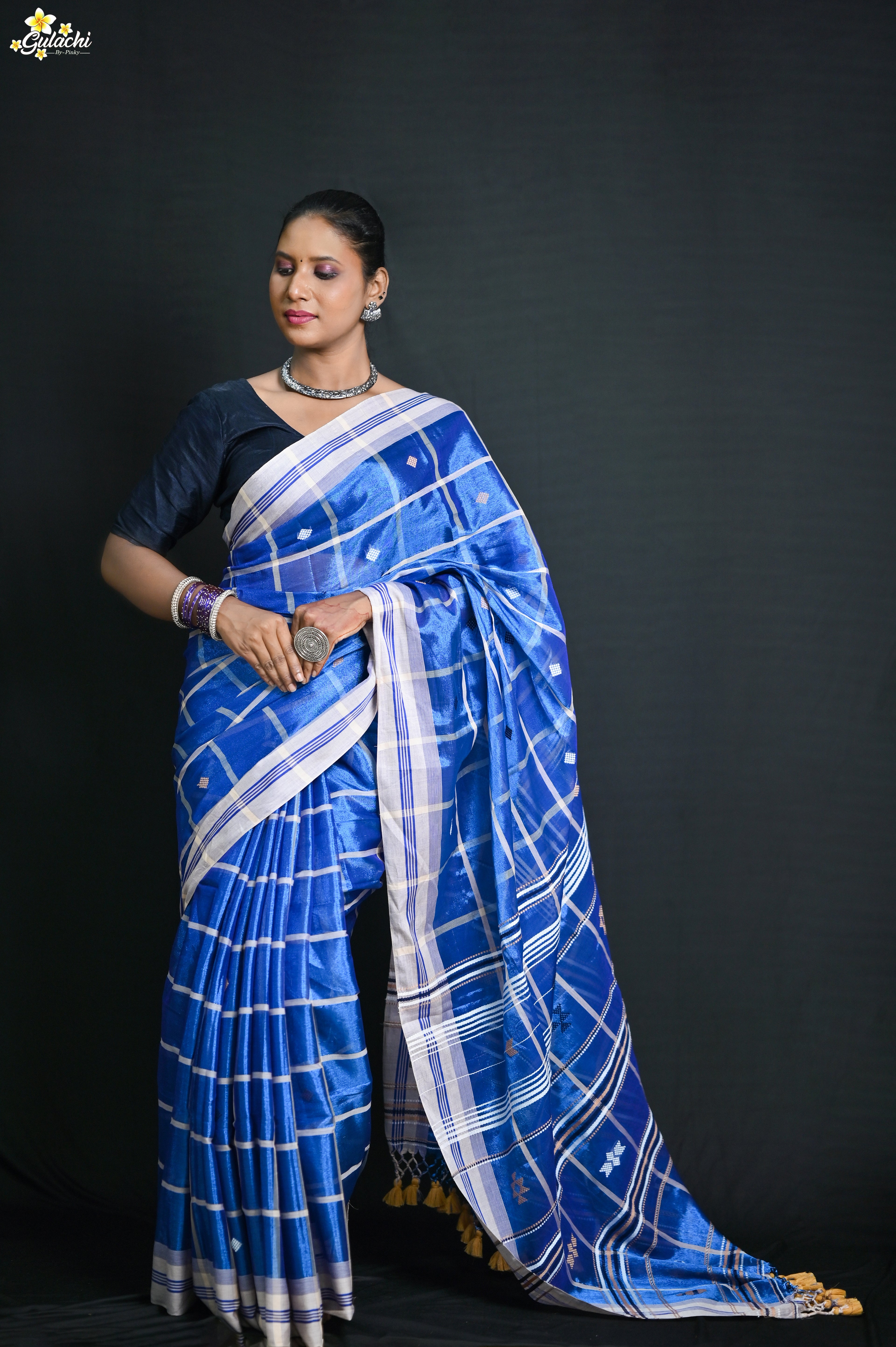 Tissue Cotton Jhal Saree