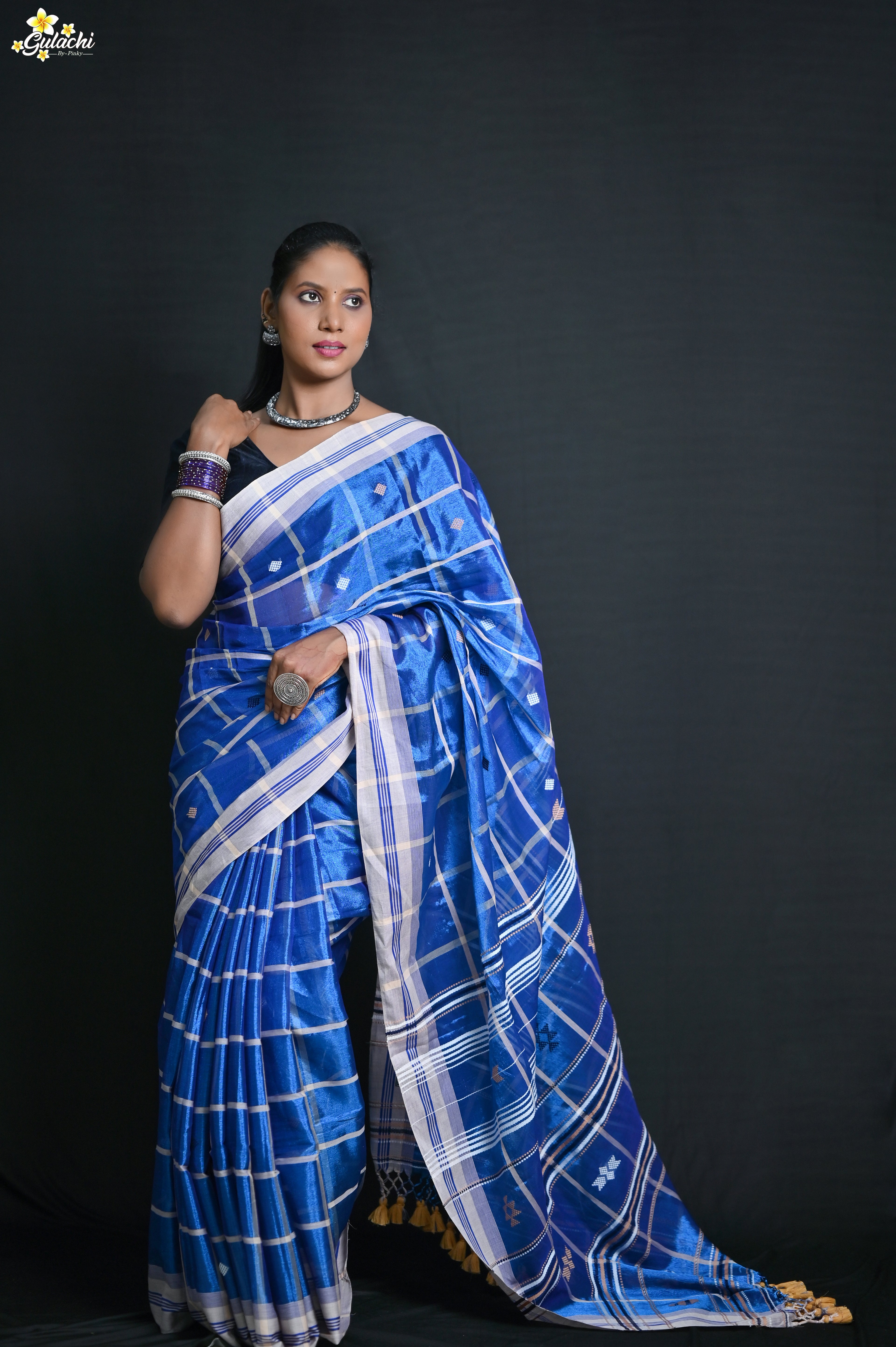 Tissue Cotton Jhal Saree