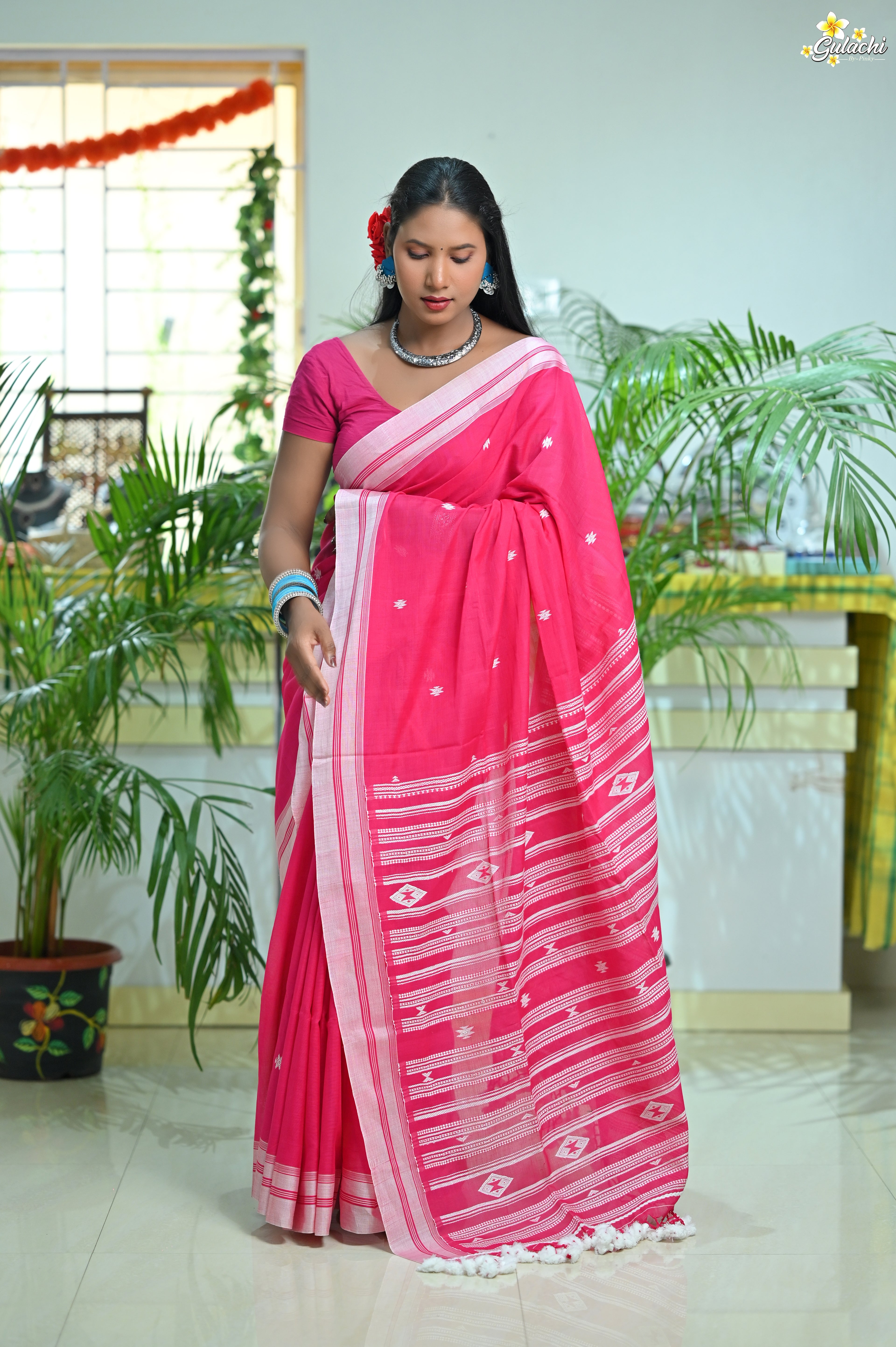 Mercerised Tribal Fusion Saree