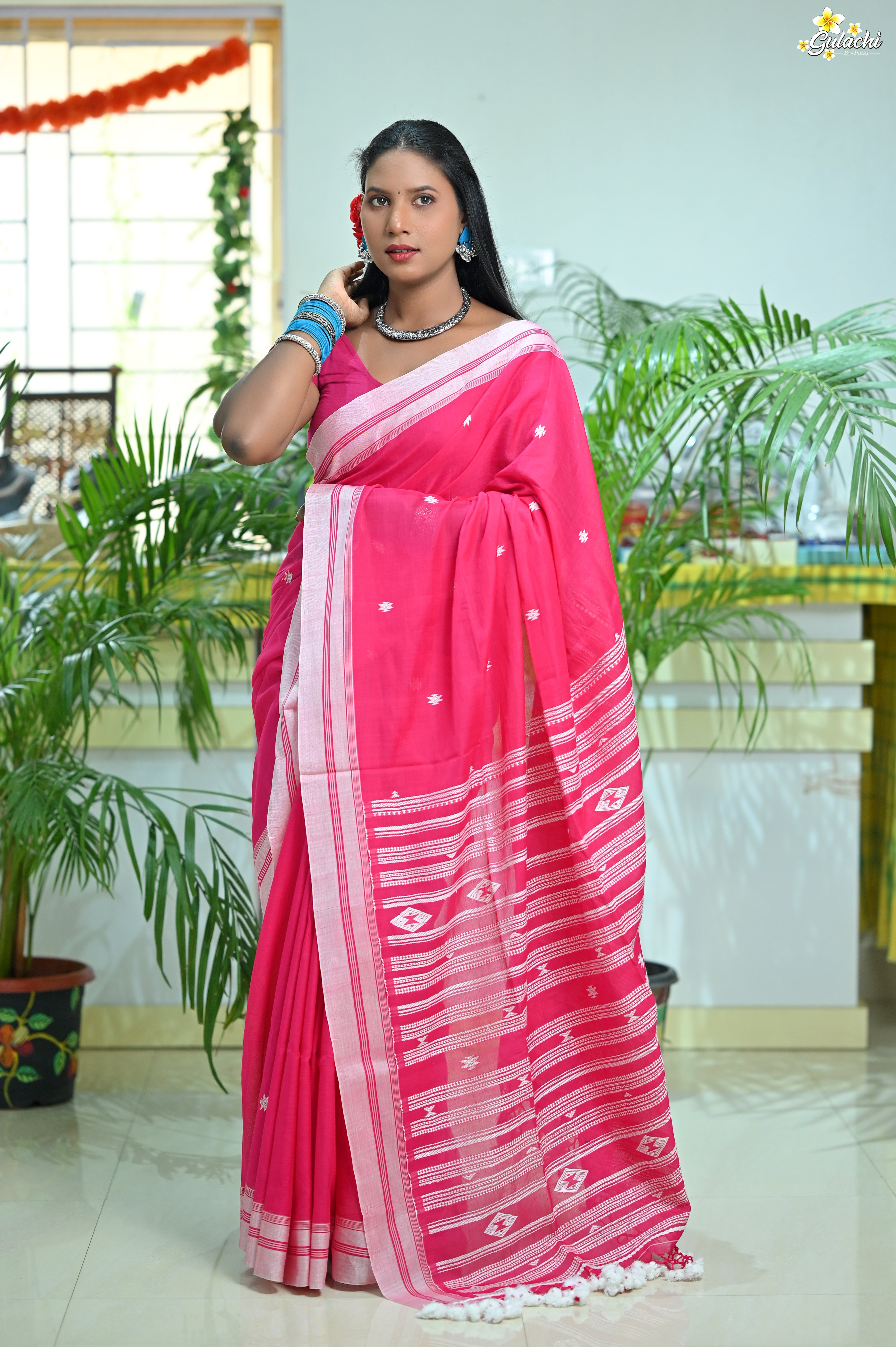 Mercerised Tribal Fusion Saree