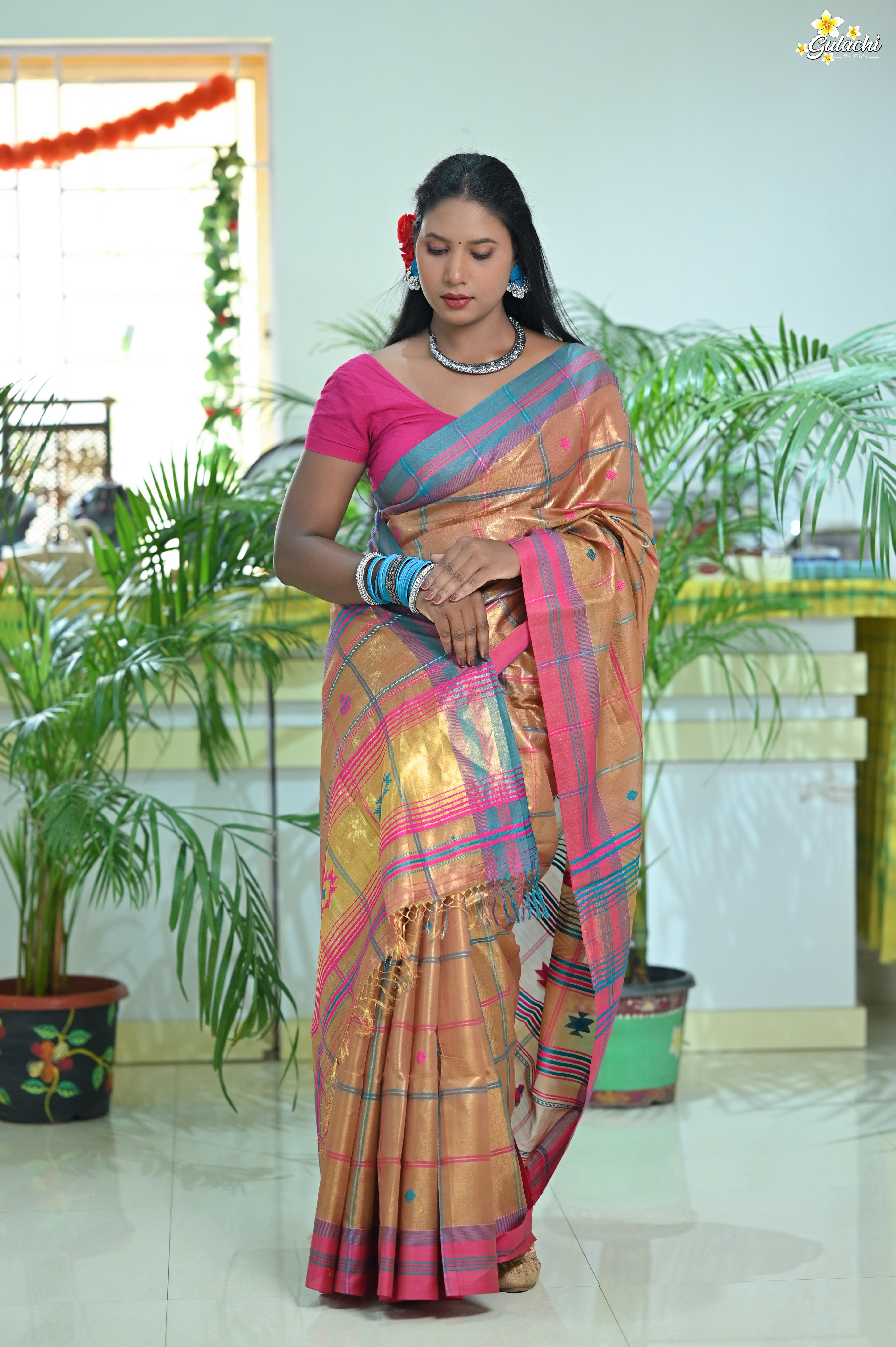 Tissue Zari Jhal Saree
