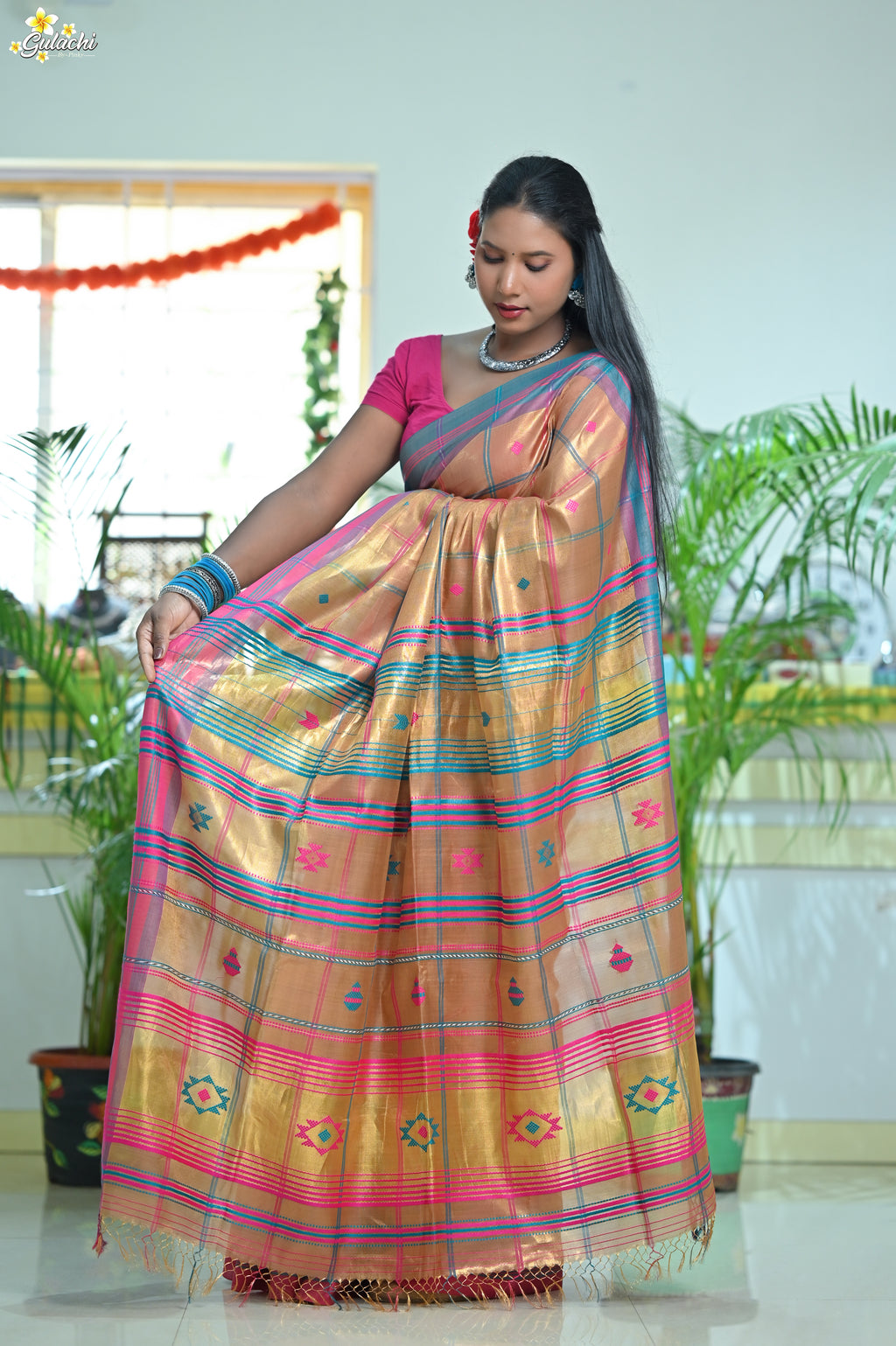 Tissue Zari Jhal Saree