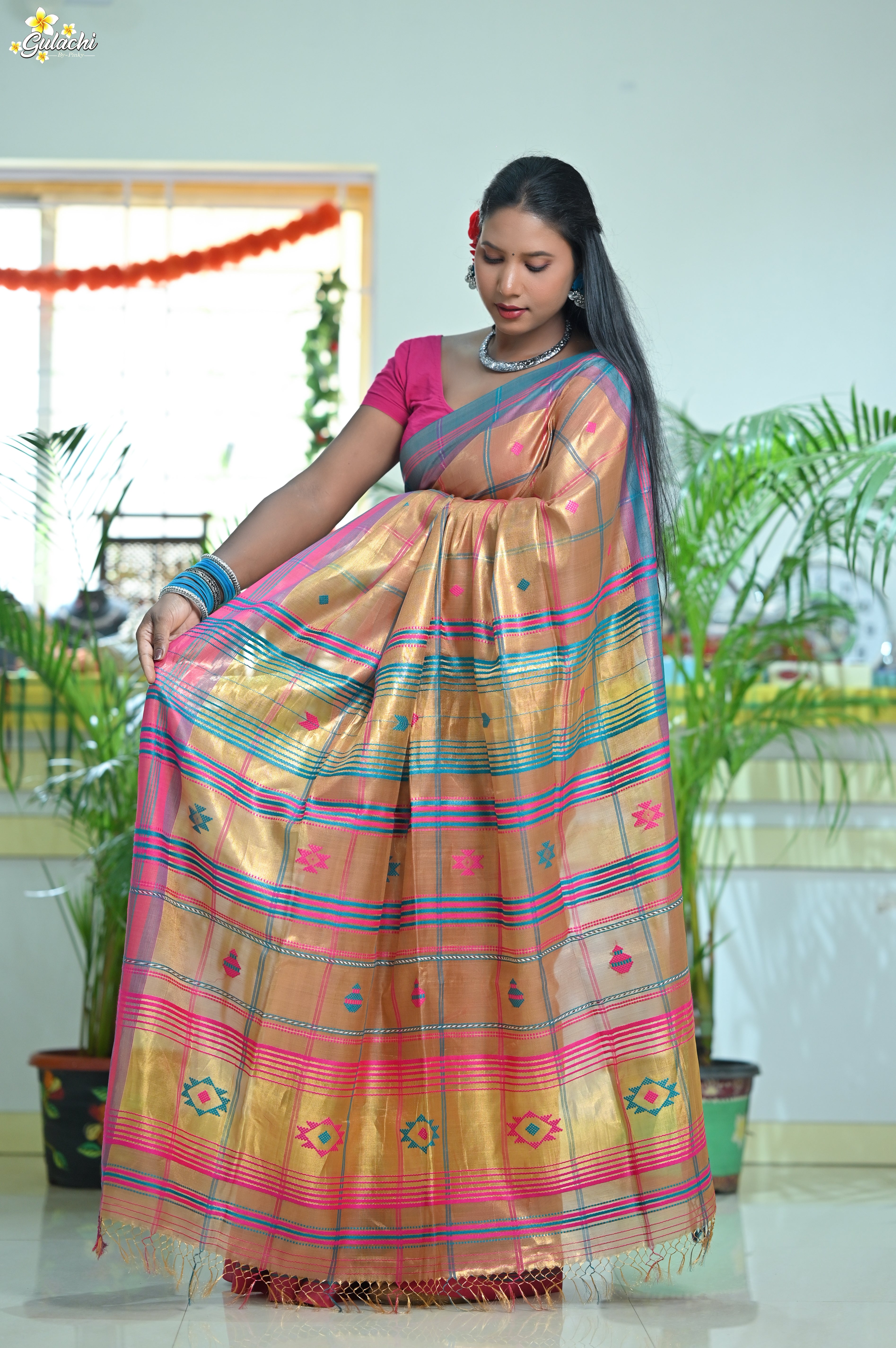 Tissue Zari Jhal Saree