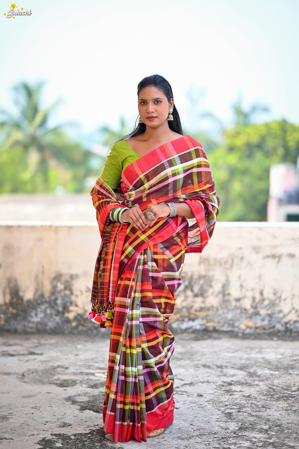 Mercerised Tribal Fusion Saree