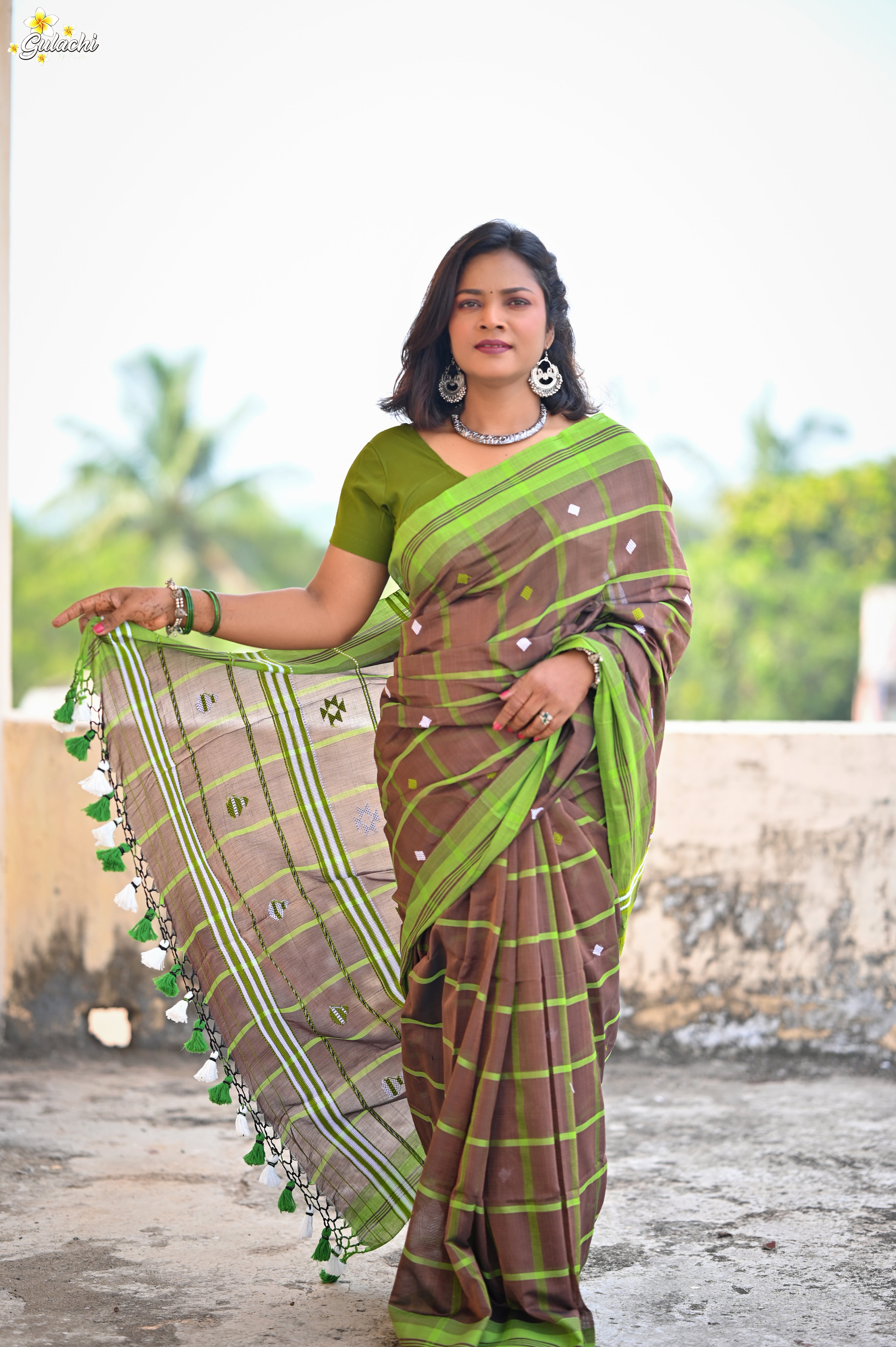 Mercerised Cotton Jhal Saree