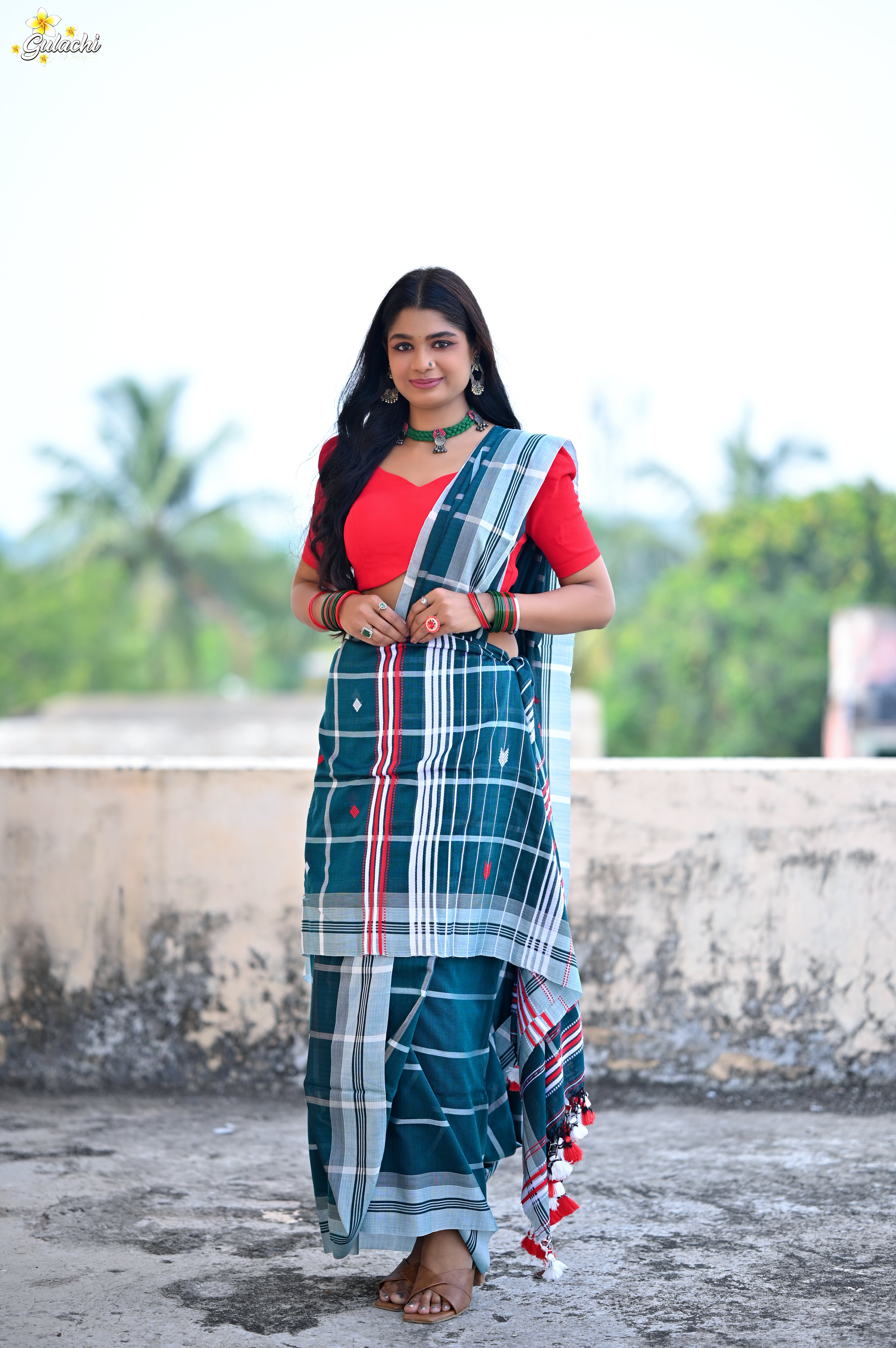 Mercerised Cotton Jhal Saree