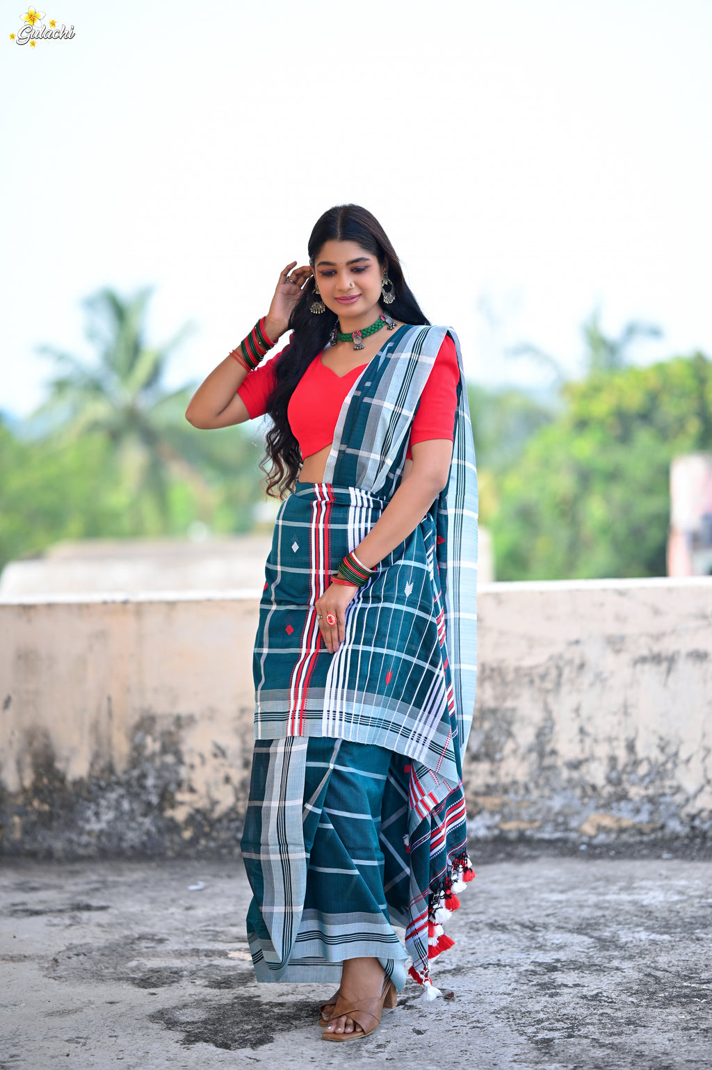 Mercerised Cotton Jhal Saree