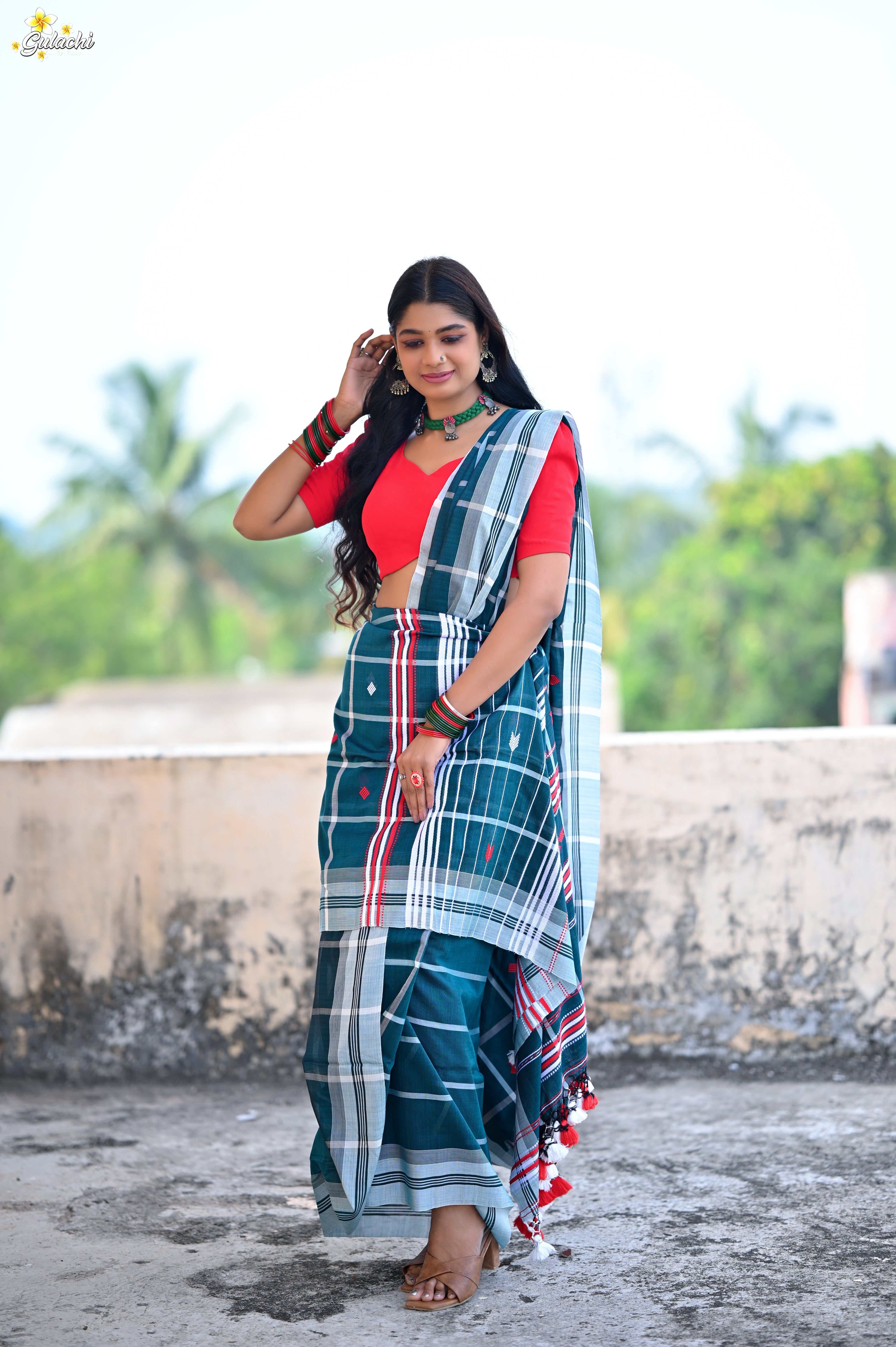 Mercerised Cotton Jhal Saree