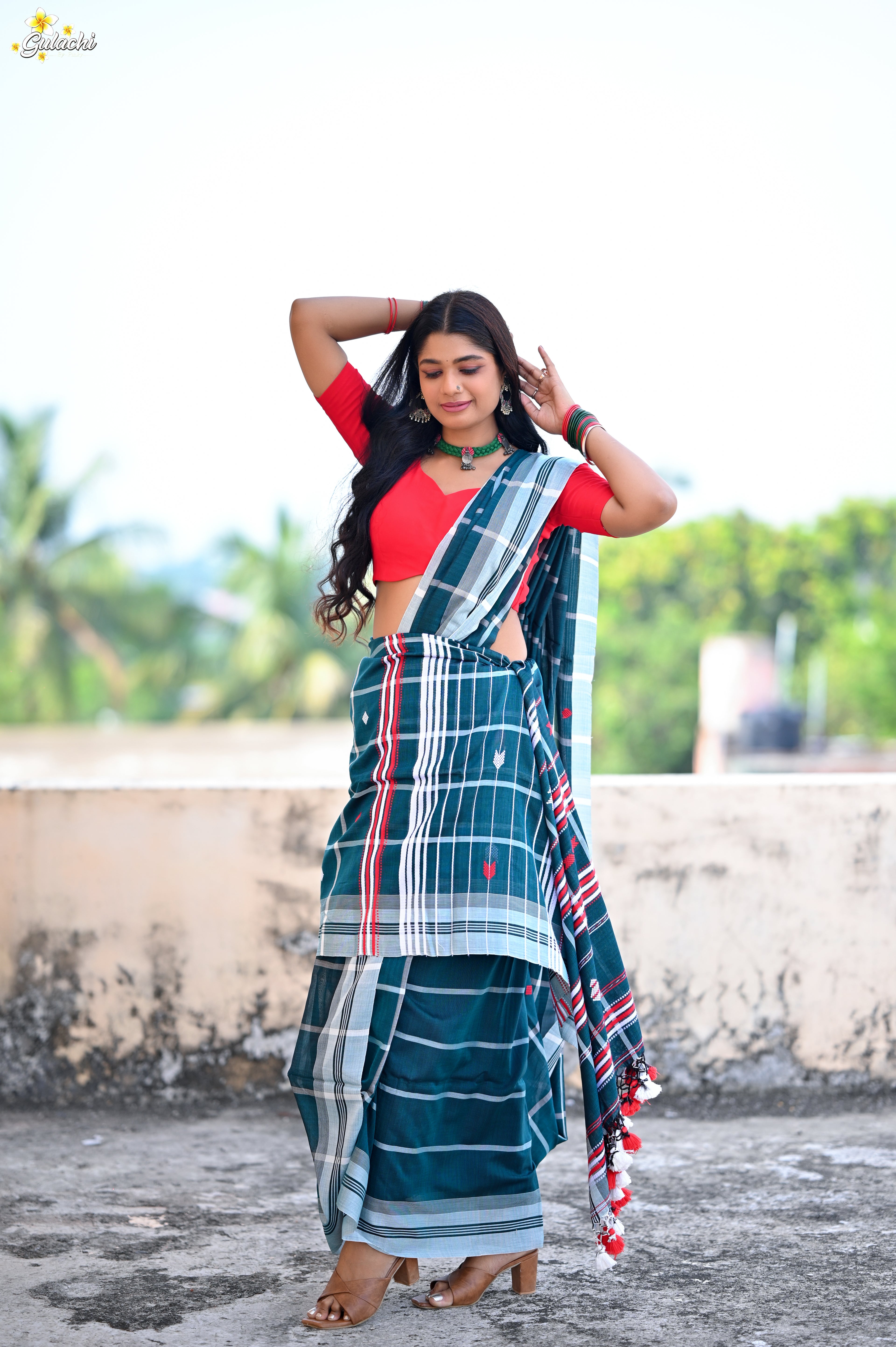 Mercerised Cotton Jhal Saree