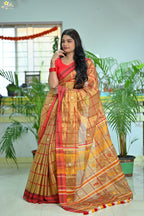Tissue Cotton Jhal Saree