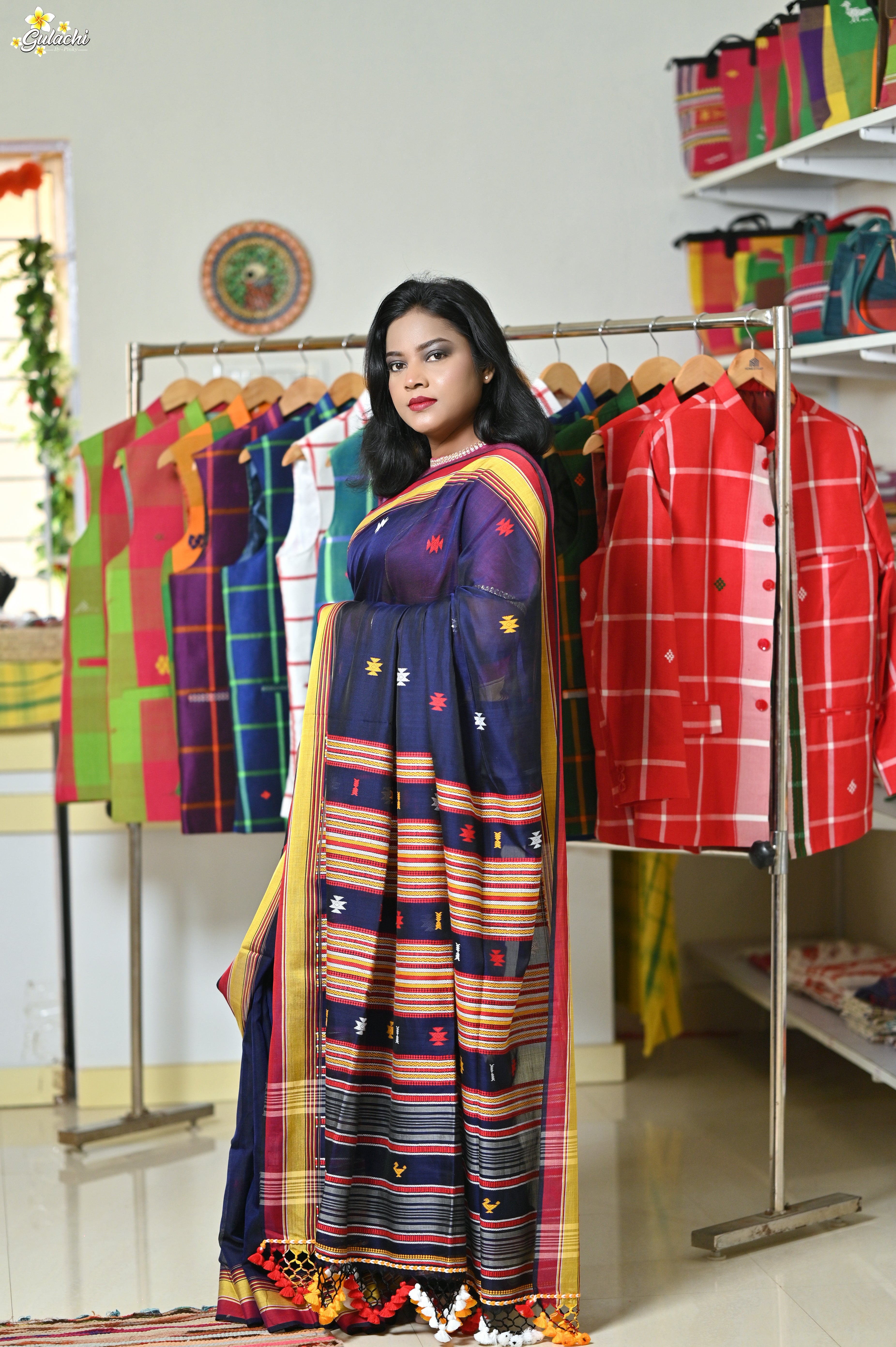 Mercerised Tribal Fusion Saree