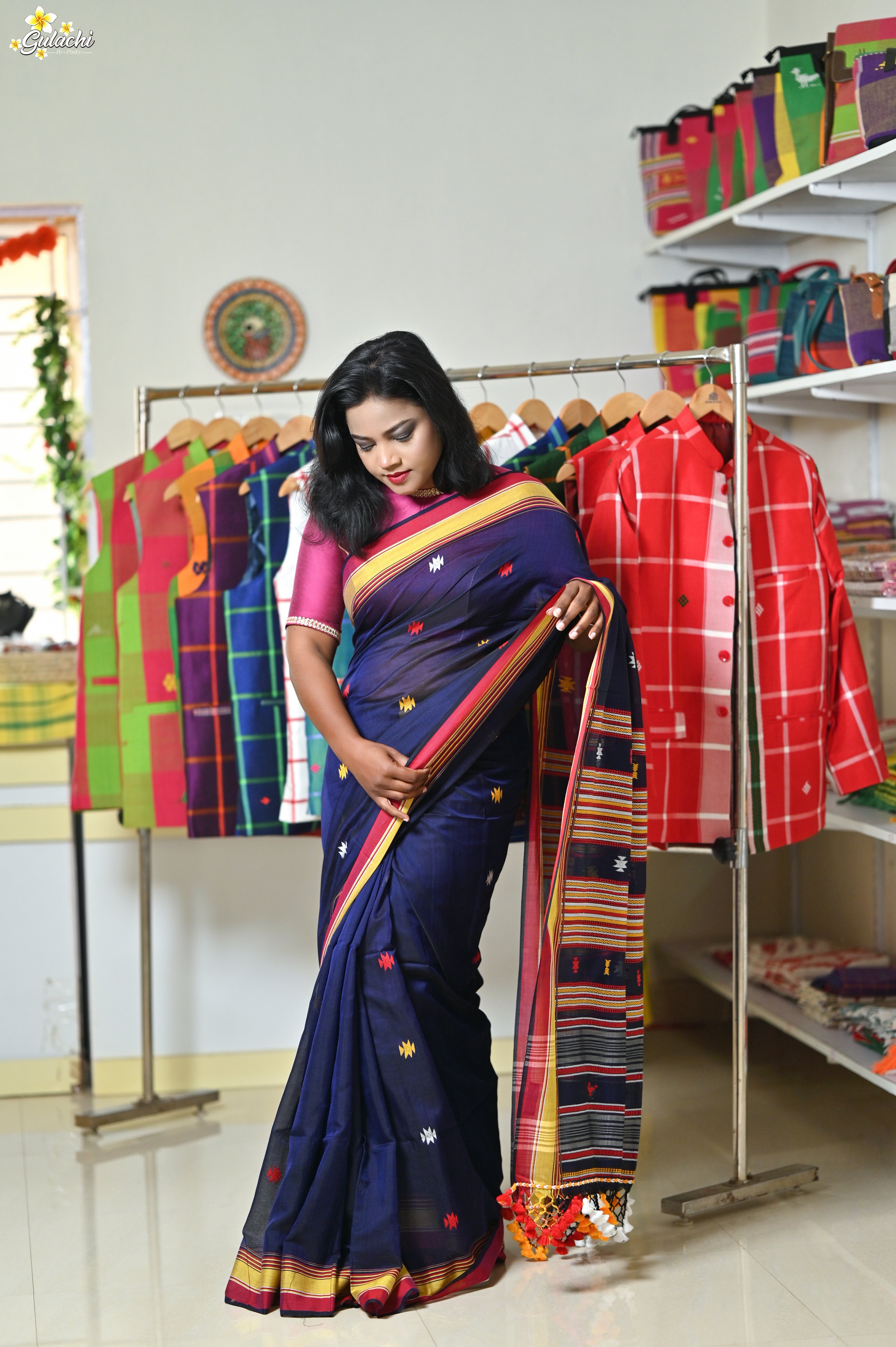Mercerised Tribal Fusion Saree